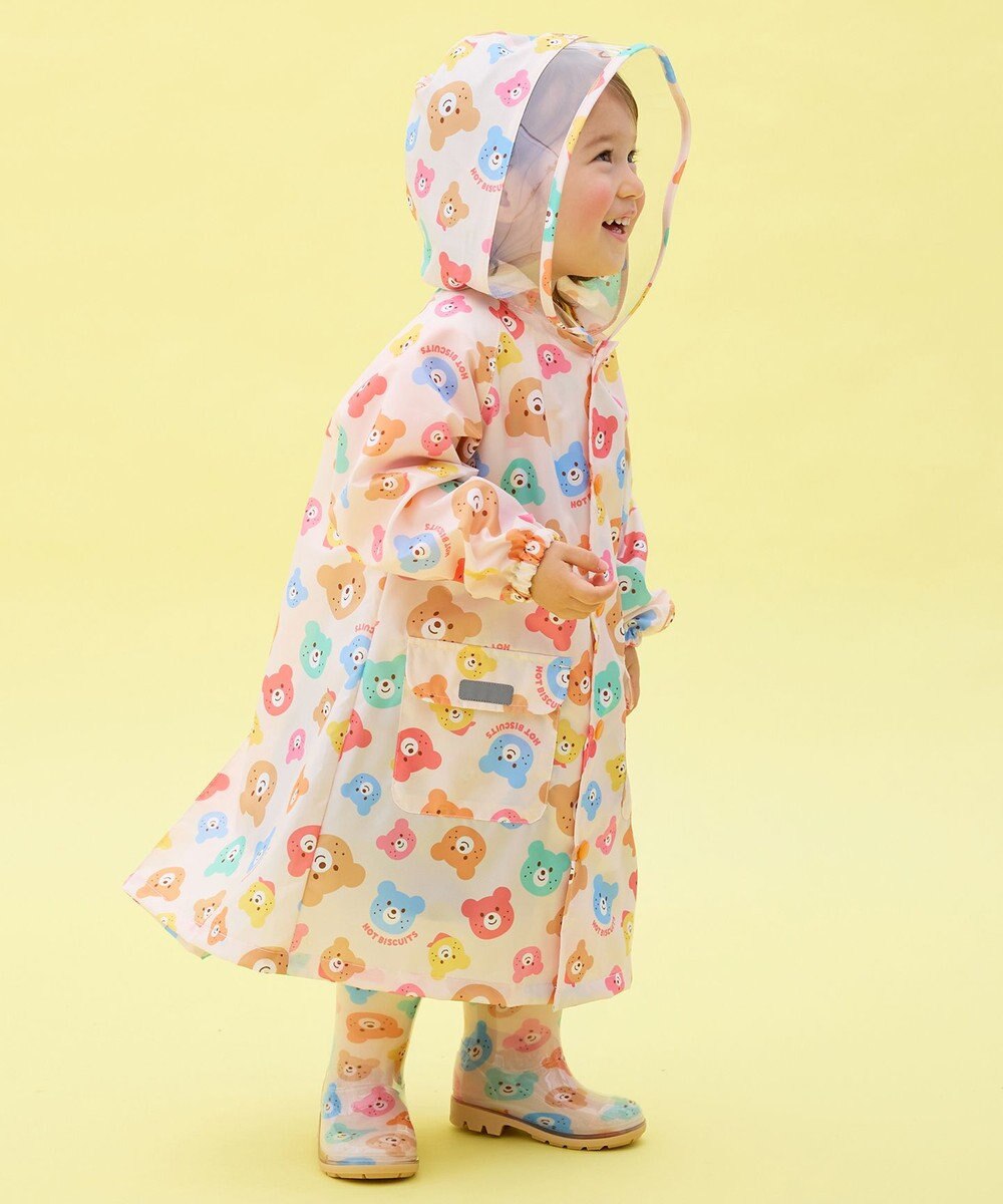 MIKI HOUSE HOT BISCUITS 【80-120cm】カラフルビーンズ 総柄レインコート 