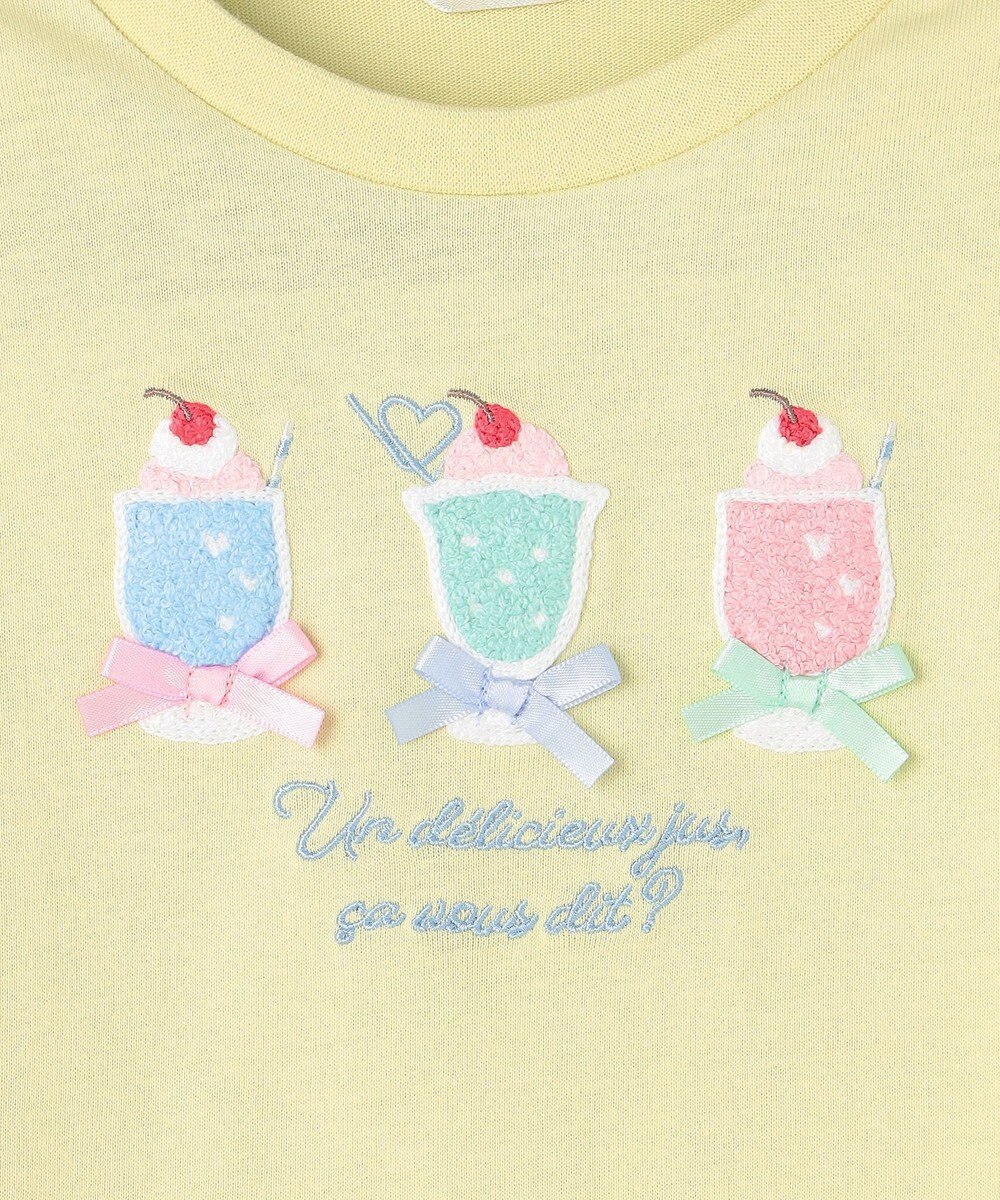 ANY KIDS 【綿100%】ひんやり フレンチスリーブ サガラ刺繡Tシャツ 