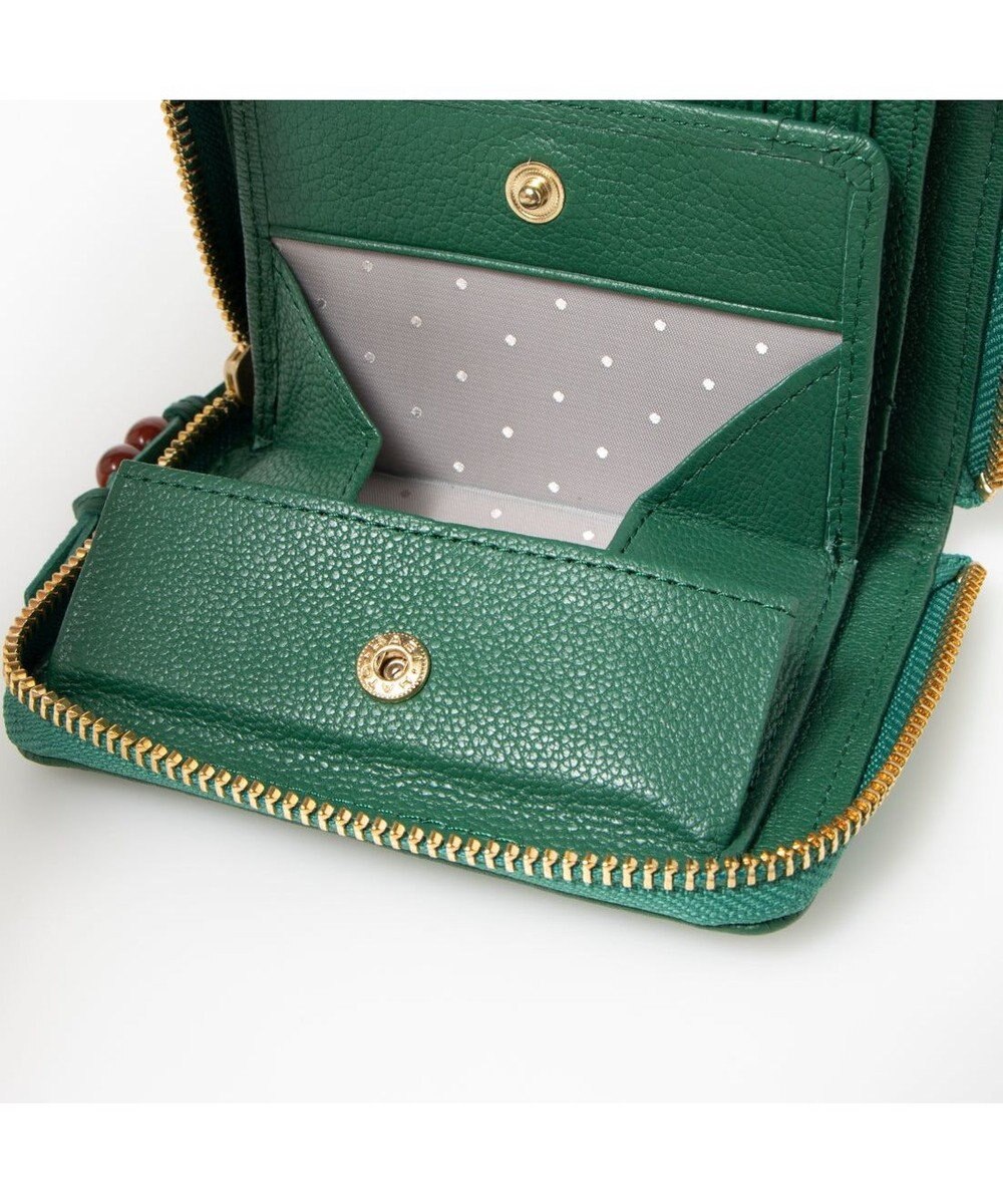 UNBILLION ペルケ perche / ドット刺繍ラウンドパームフィットウォレット 