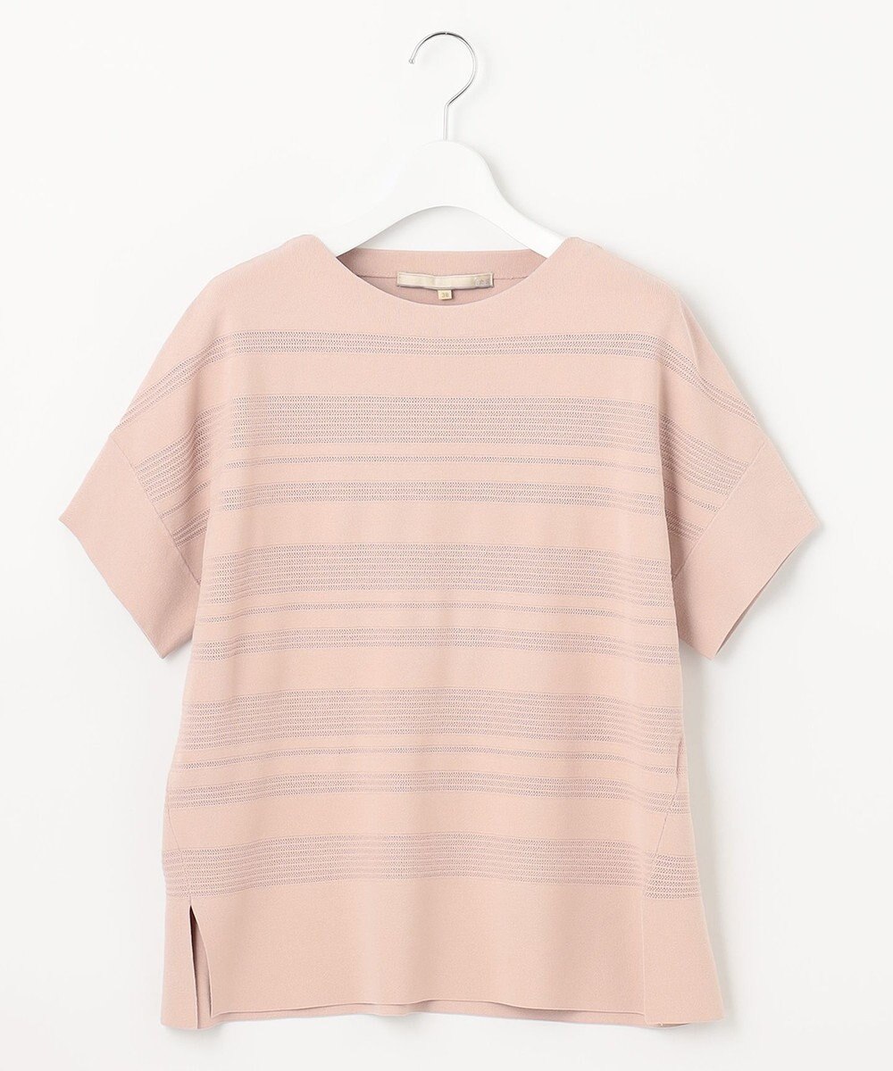 自由区 【洗える】クレープストレッチボーダー ニット 