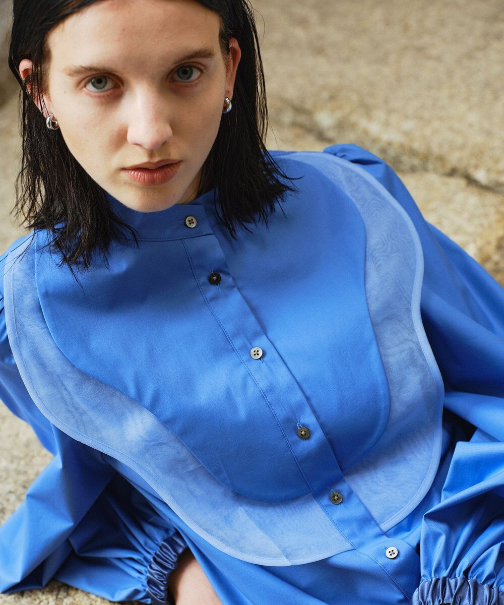 #Newans 【洗濯機可能】ウェイビービブデザインブラウス 