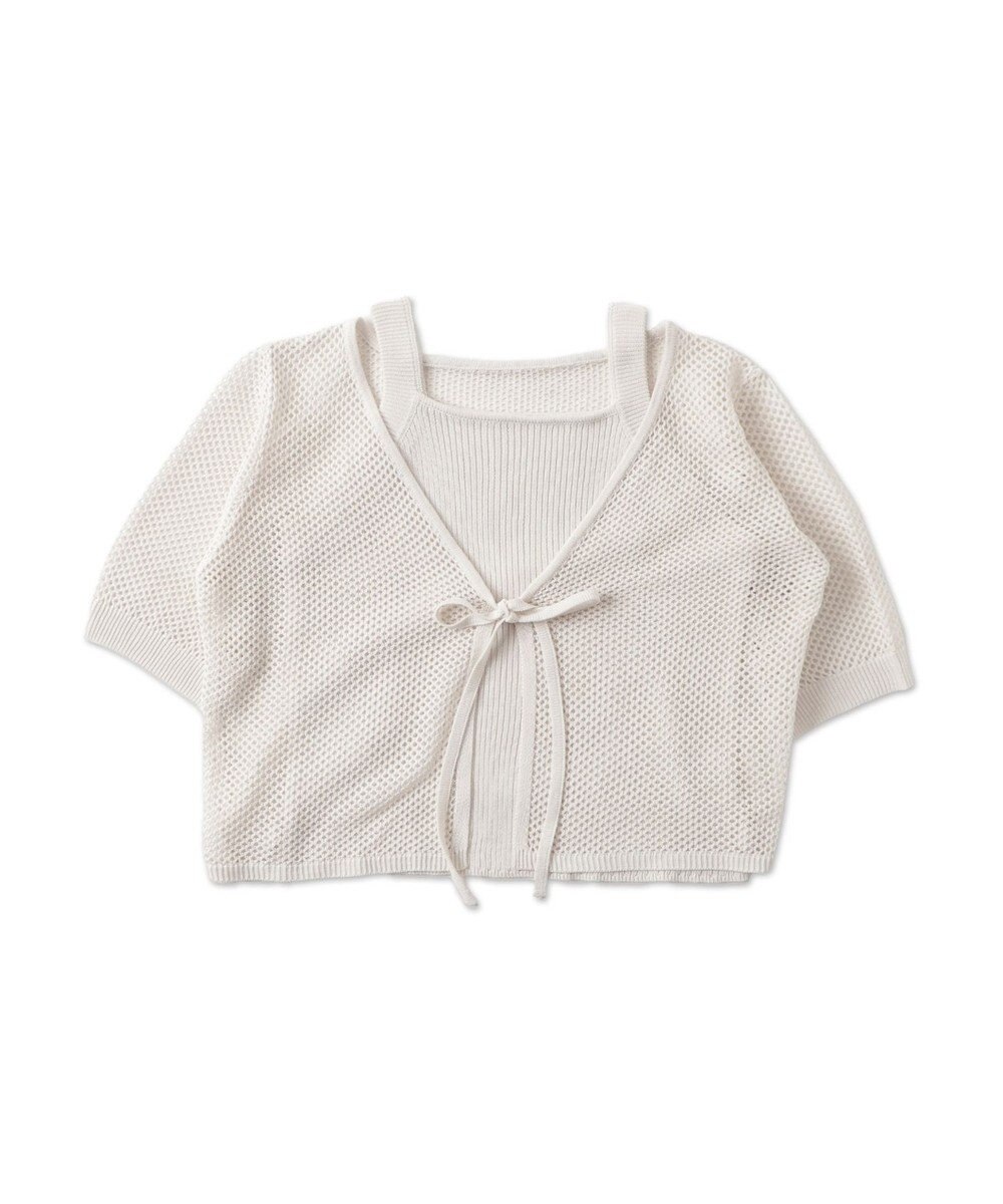 WEGO 【２点セット】半袖メッシュアンサンブルカーデ 