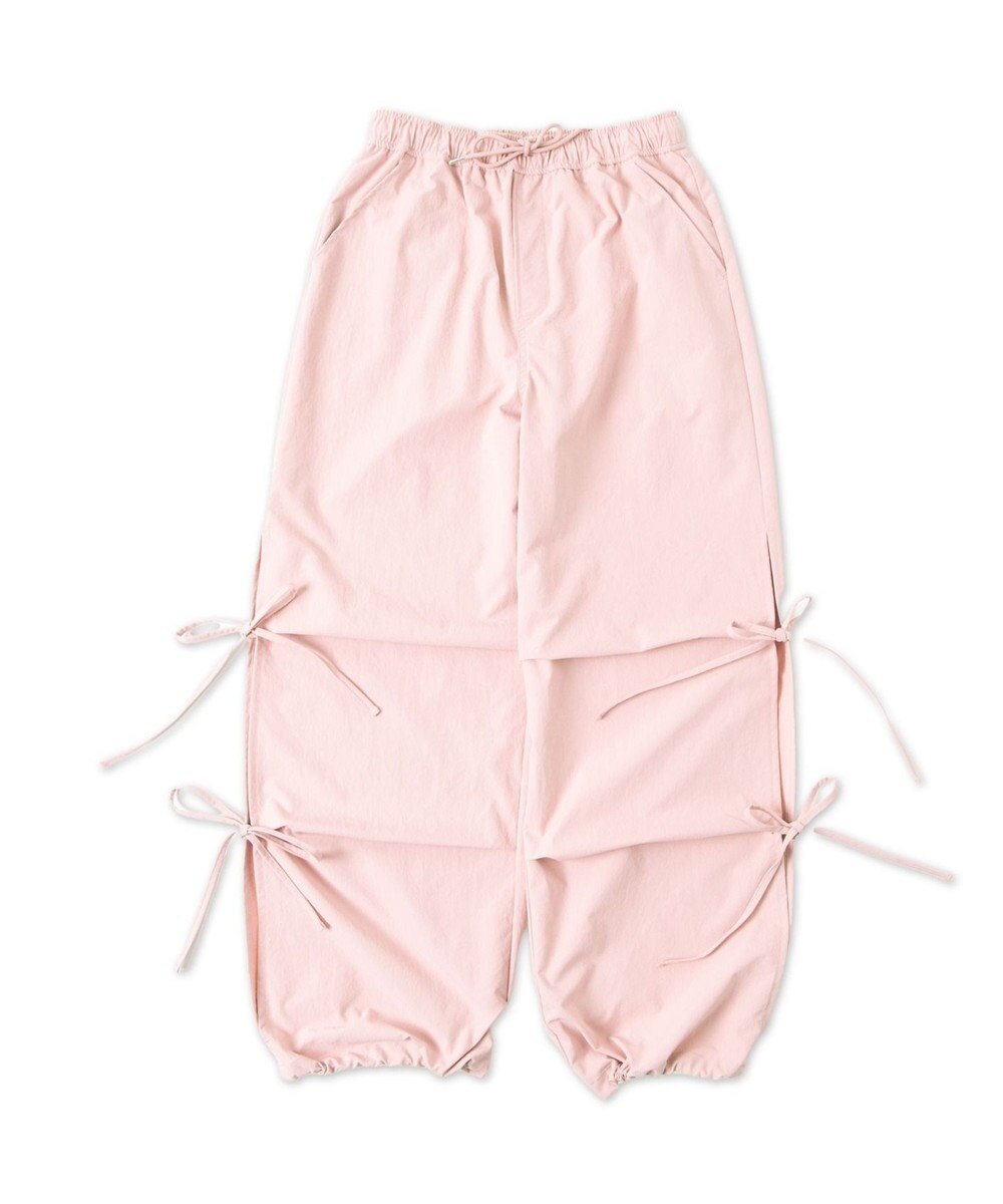 WEGO 【ウエストゴム】サイドリボンパラシュートパンツ 