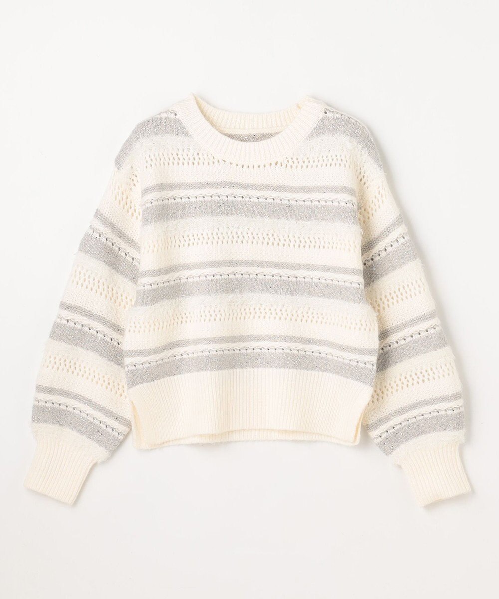 ANY パターンボーダーニット 