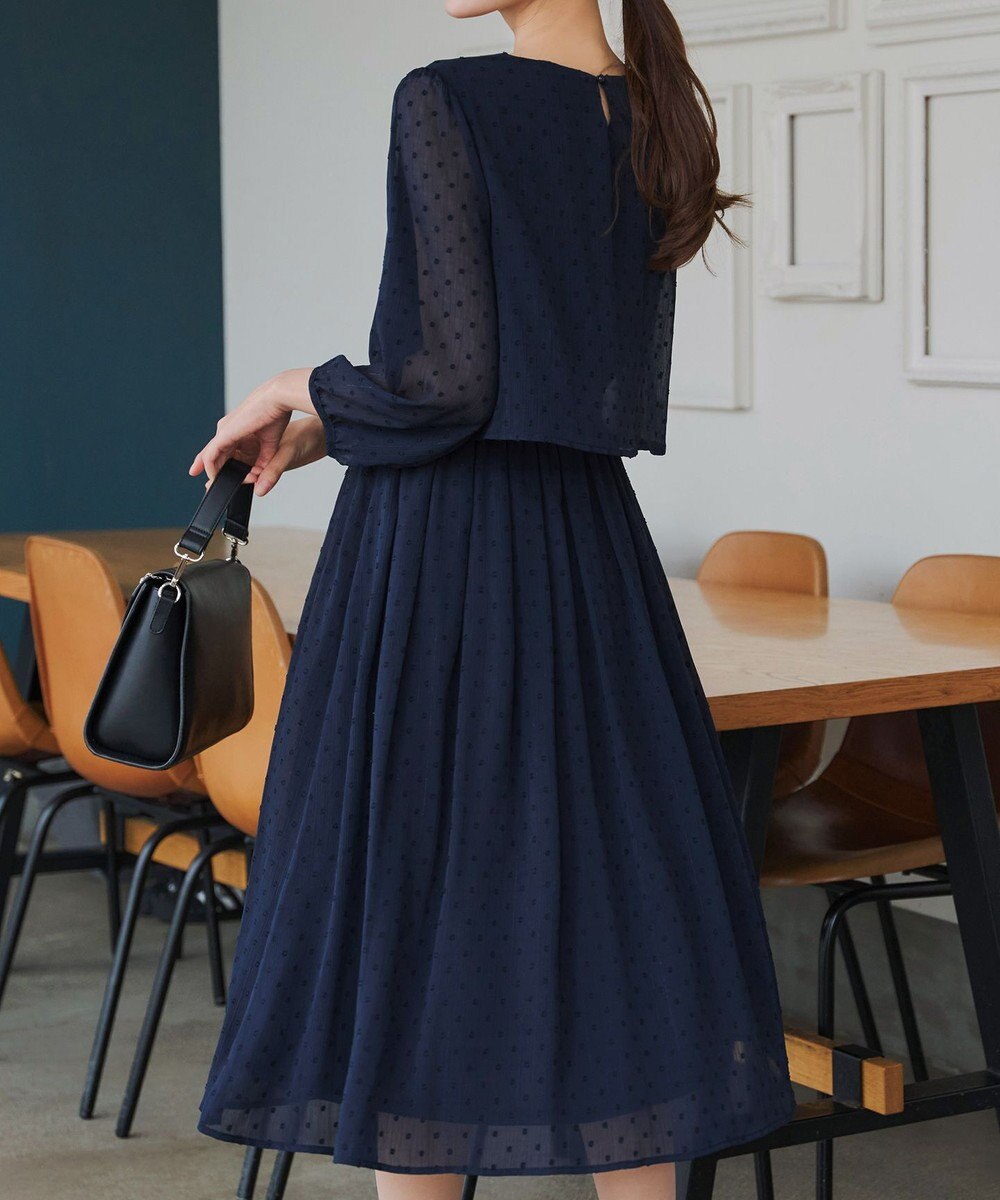 Tiaclasse L 【洗える】シフォンドレープワンピース 