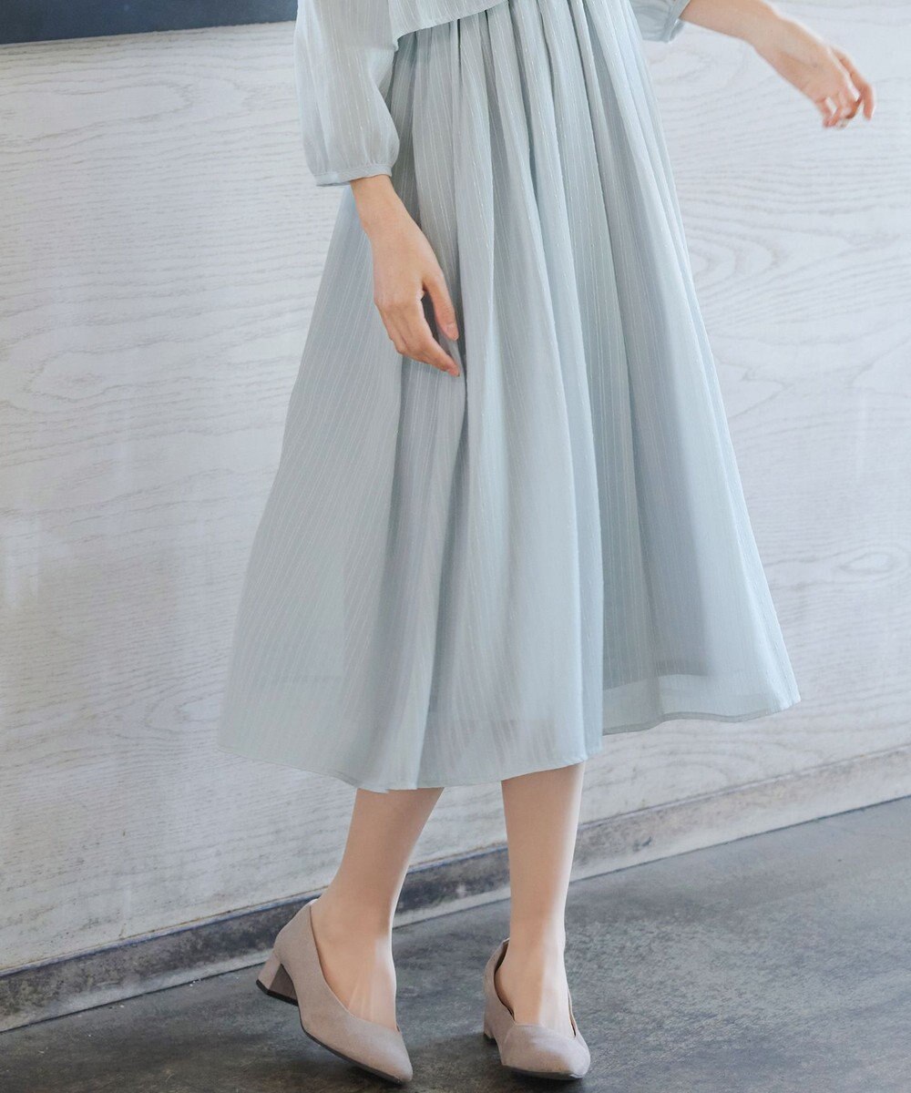 Tiaclasse L 【洗える】シフォンドレープワンピース 