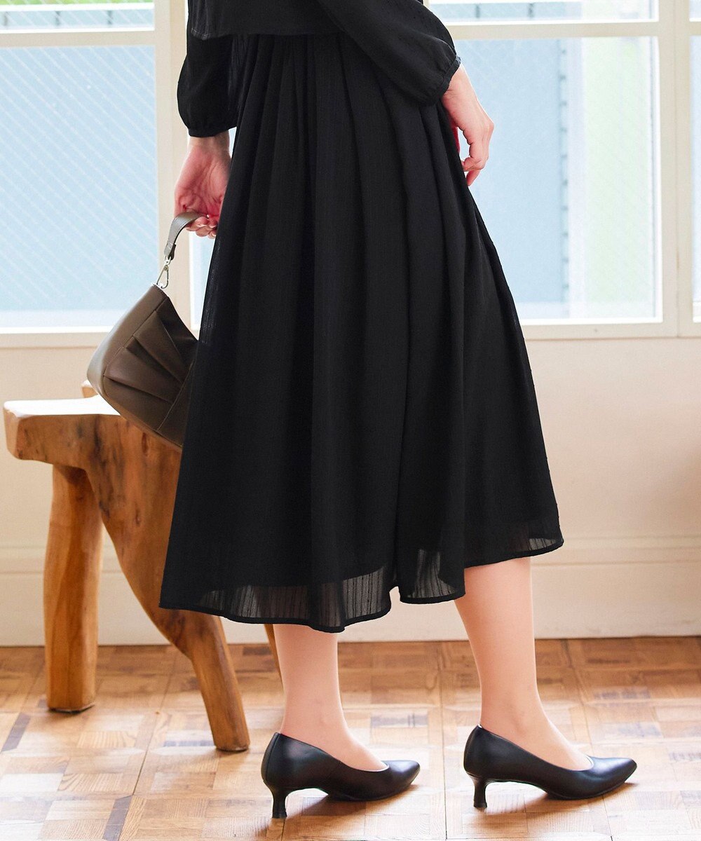 Tiaclasse L 【洗える】シフォンドレープワンピース 