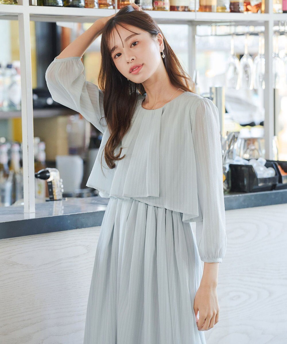 Tiaclasse L 【洗える】シフォンドレープワンピース 