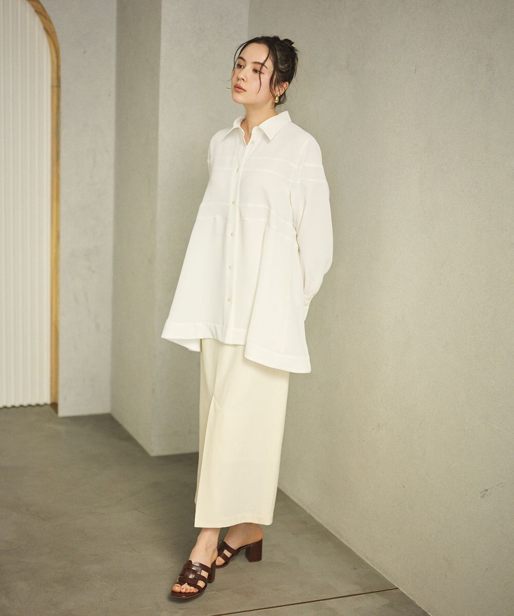 #Newans 【洗濯機可能】Aラインパネルチュニックシャツ 