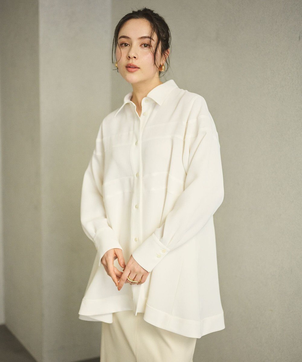 #Newans 【洗濯機可能】Aラインパネルチュニックシャツ 