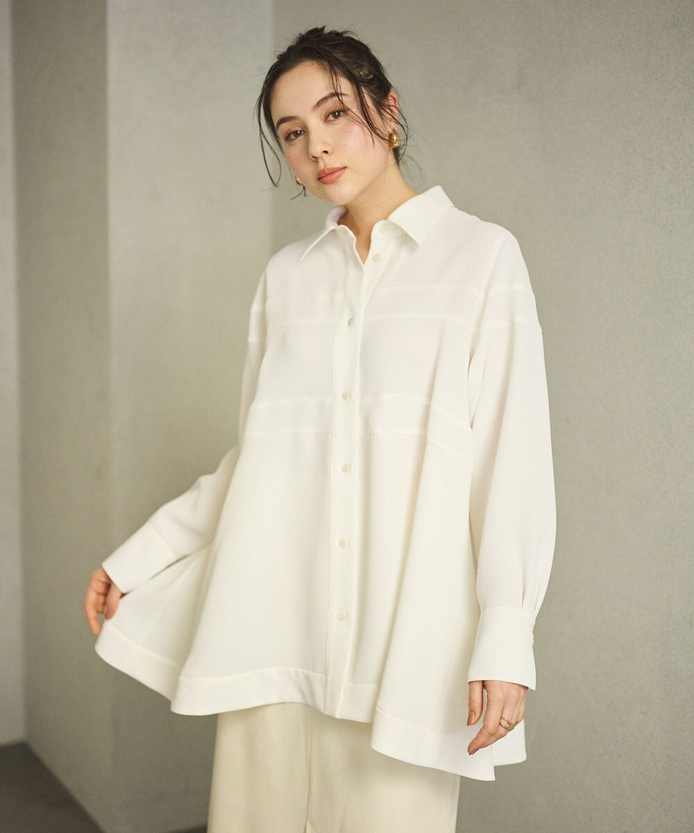 #Newans 【洗濯機可能】Aラインパネルチュニックシャツ 