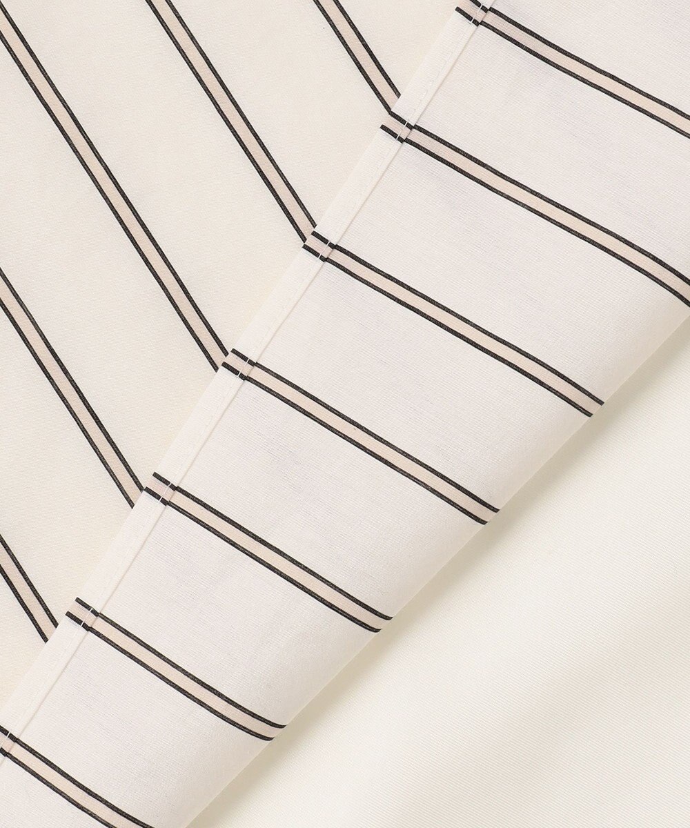 BEIGE， QUARTZ / 異素材コンビ ストライプシャツ 