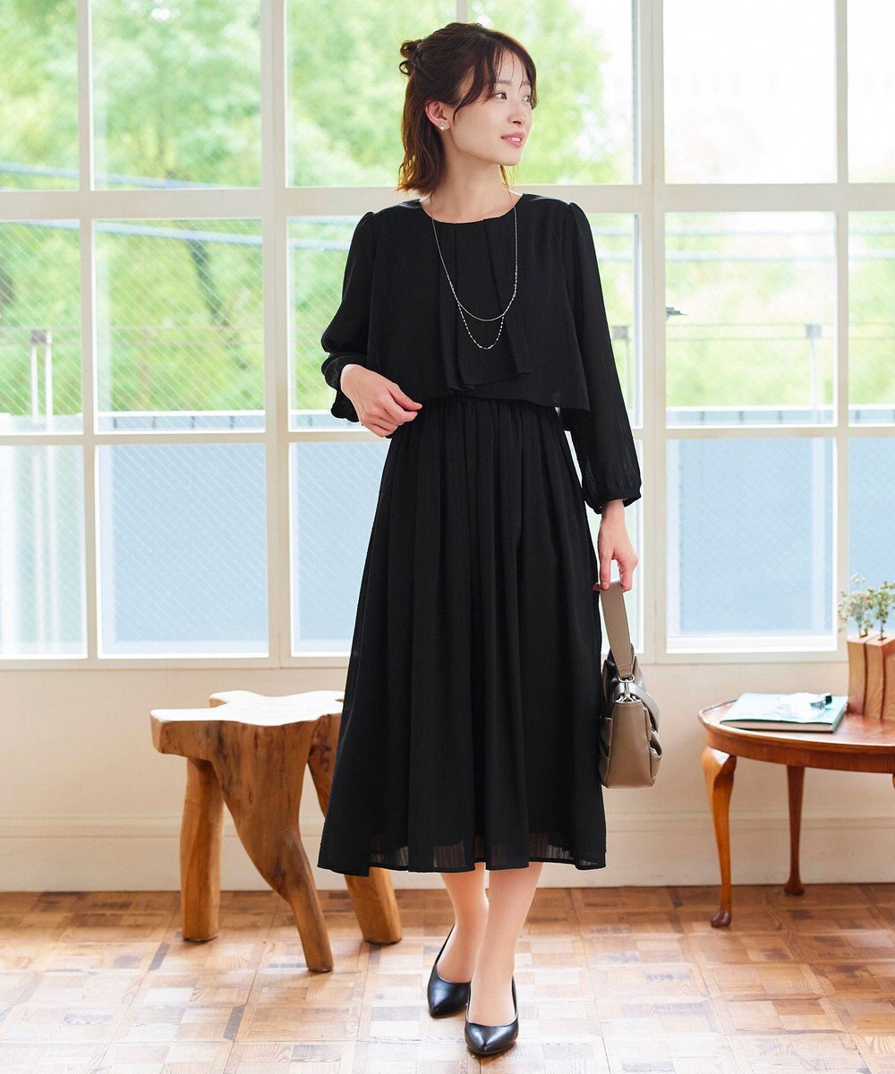 Tiaclasse L 【洗える】シフォンドレープワンピース 