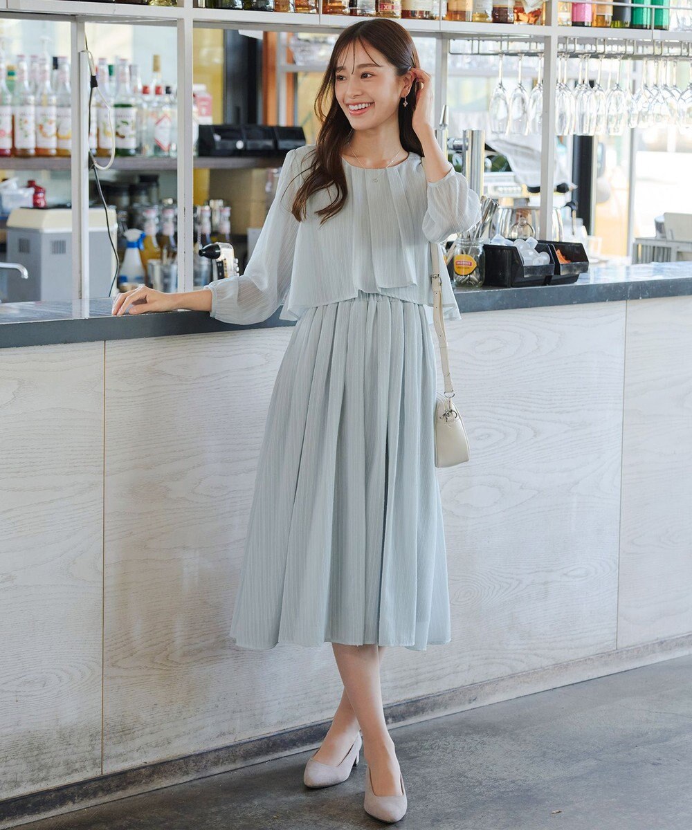 Tiaclasse L 【洗える】シフォンドレープワンピース 