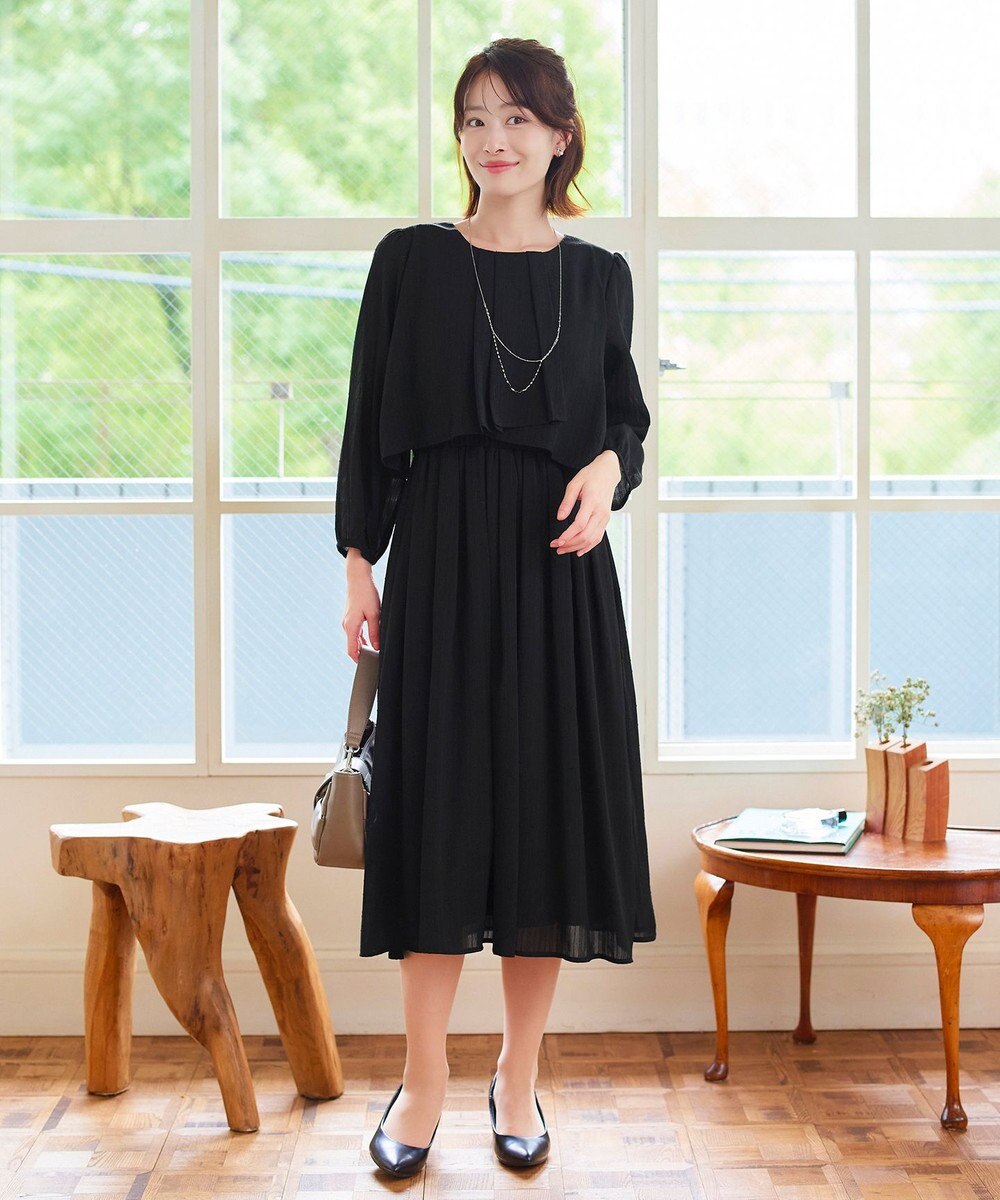 Tiaclasse L 【洗える】シフォンドレープワンピース 