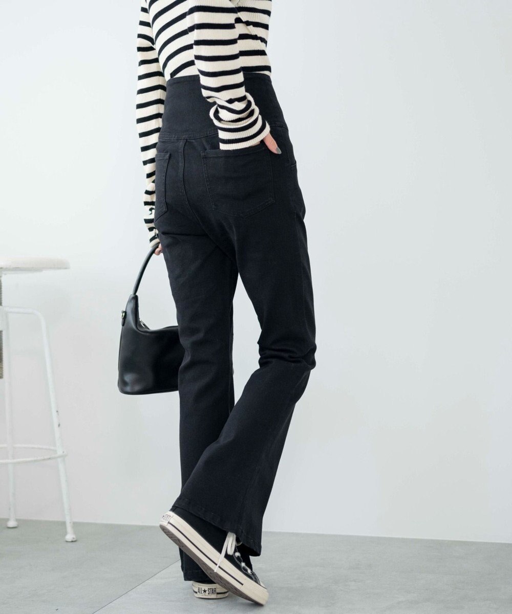 WEGO ハイウエストストレッチフレアデニムパンツ 