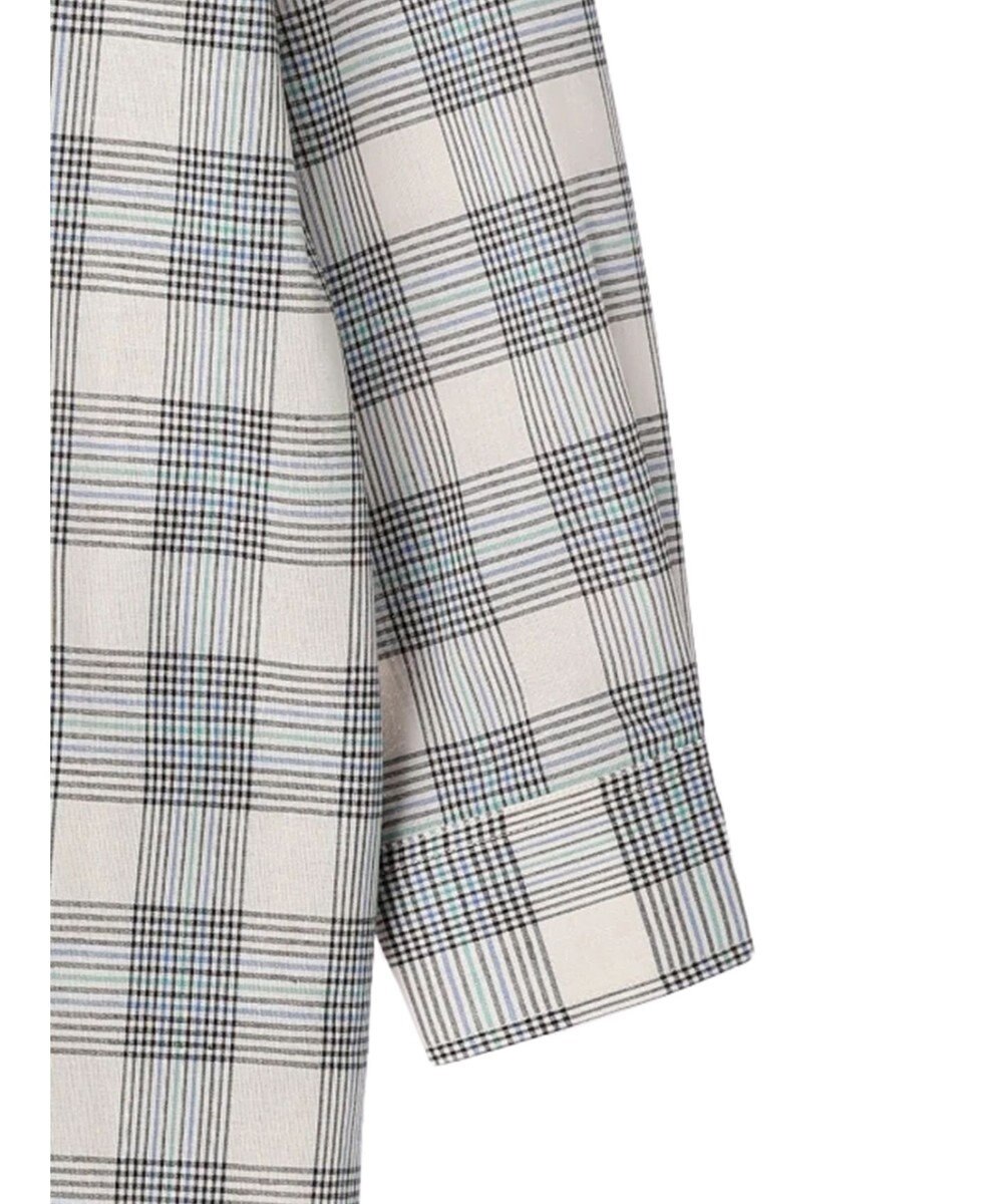 Green Parks 綿麻混バンドカラーシャツワンピース 