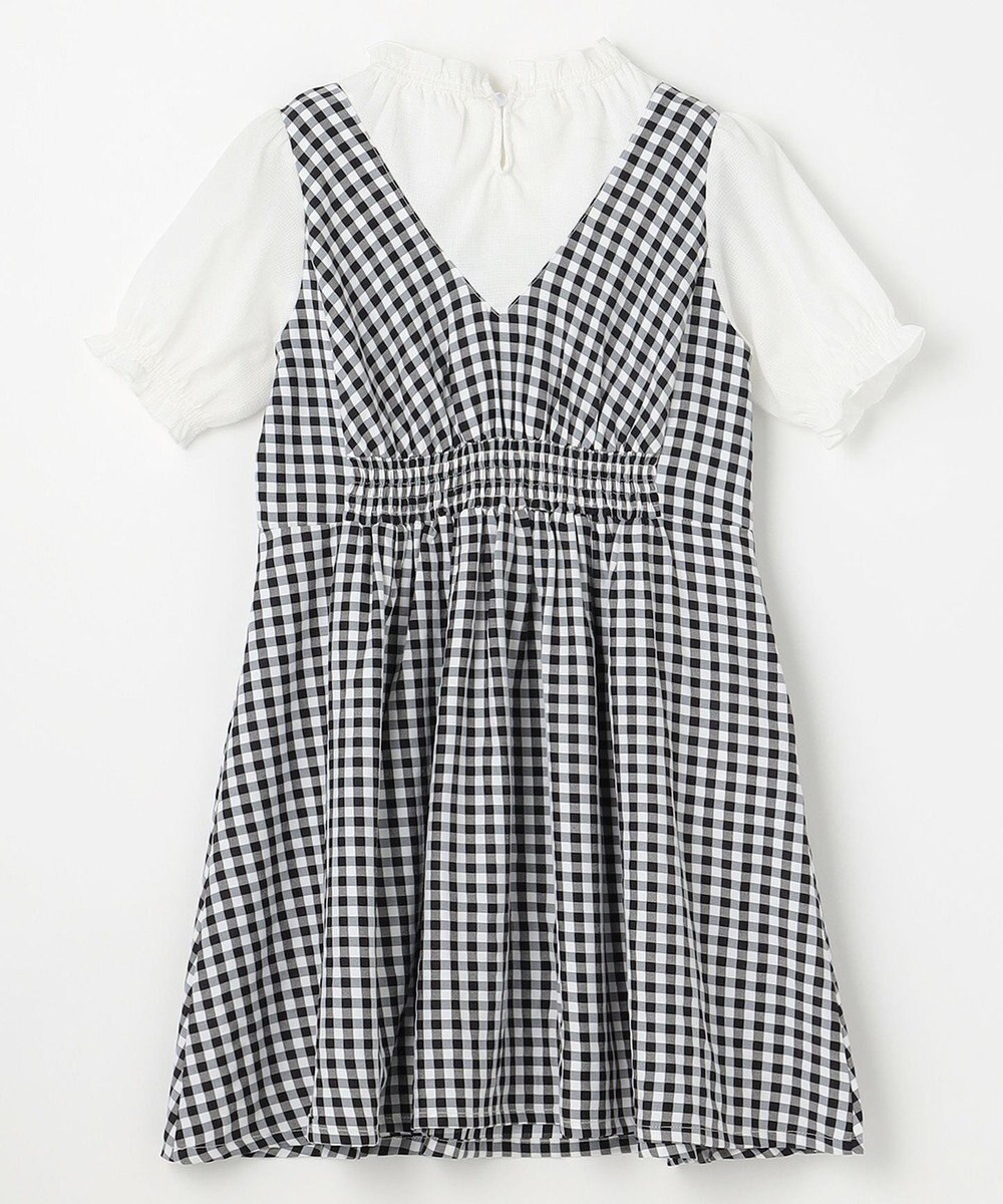 組曲 KIDS 【110-140㎝】ギンガムドッキング ワンピース 
