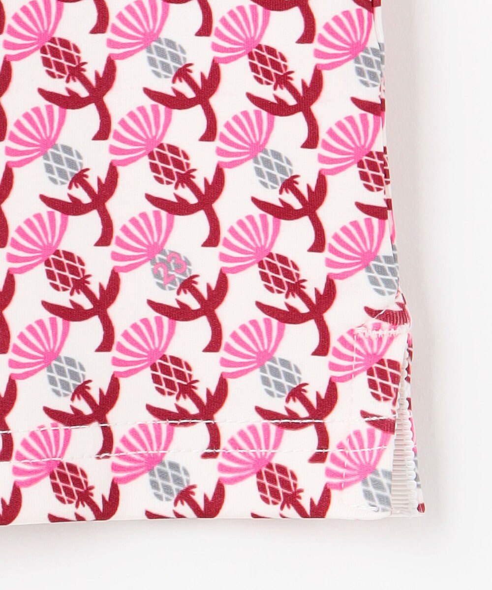 23区GOLF 【WOMEN】【吸水速乾/UVカット】アザミ小紋柄半袖ポロシャツ 