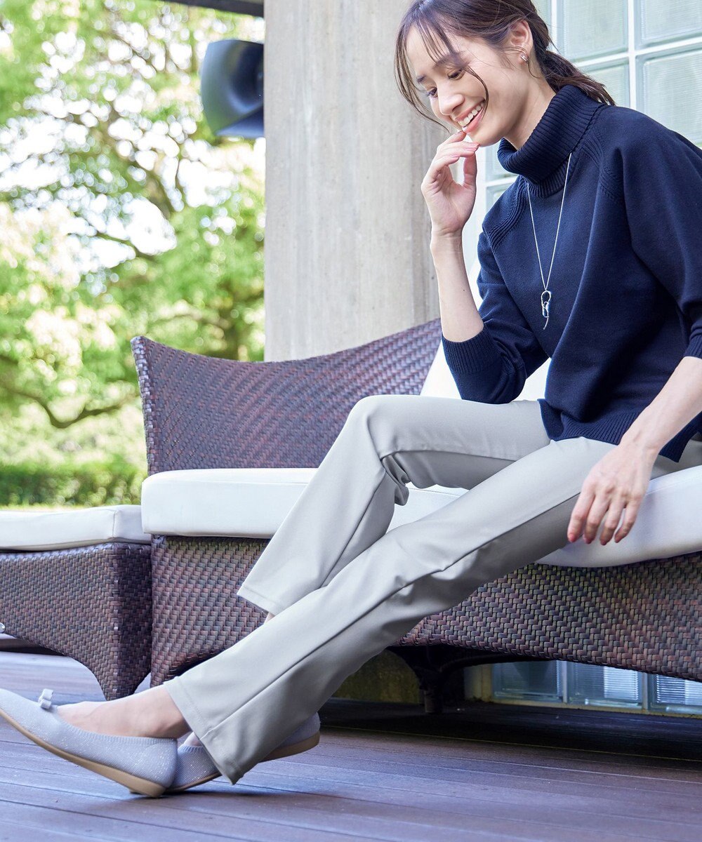 Tiaclasse 【シーズンレス・日本製・洗える】ローズファイン・スリムストレートパンツ 