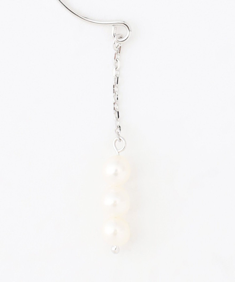 WEB限定】FRILL PEARL SWING PIERCED EARRINGS K10ホワイトゴールド