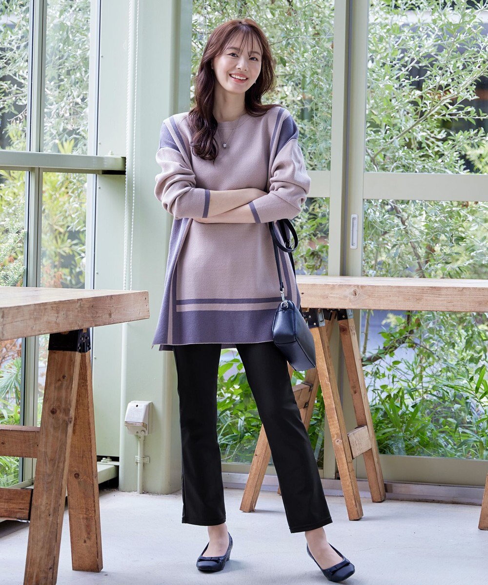 Tiaclasse 【シーズンレス・日本製・洗える】ローズファイン・スリムストレートパンツ 