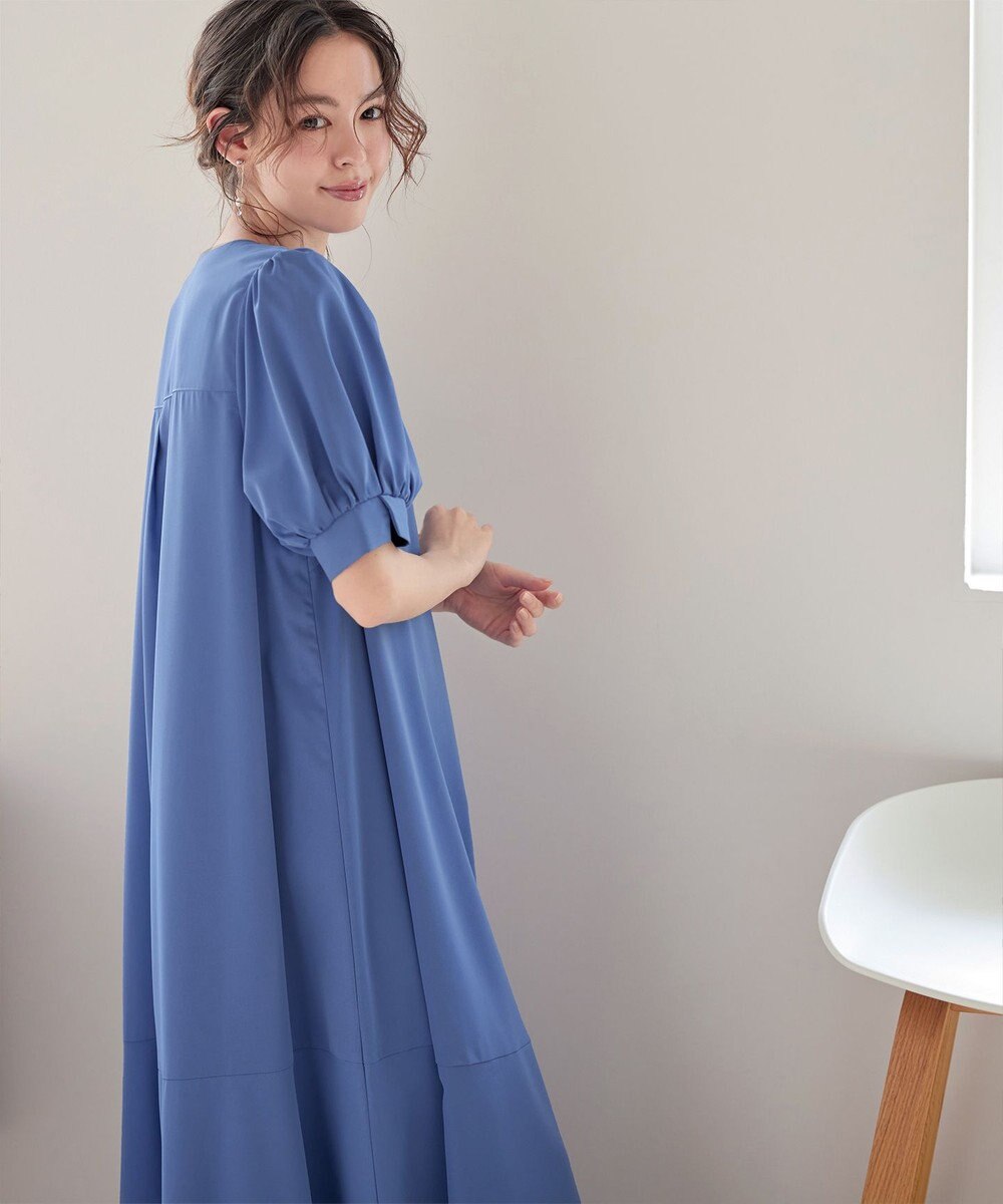 Tiaclasse 【洗える・XSサイズ】裾切替マーメイドフレアワンピース 