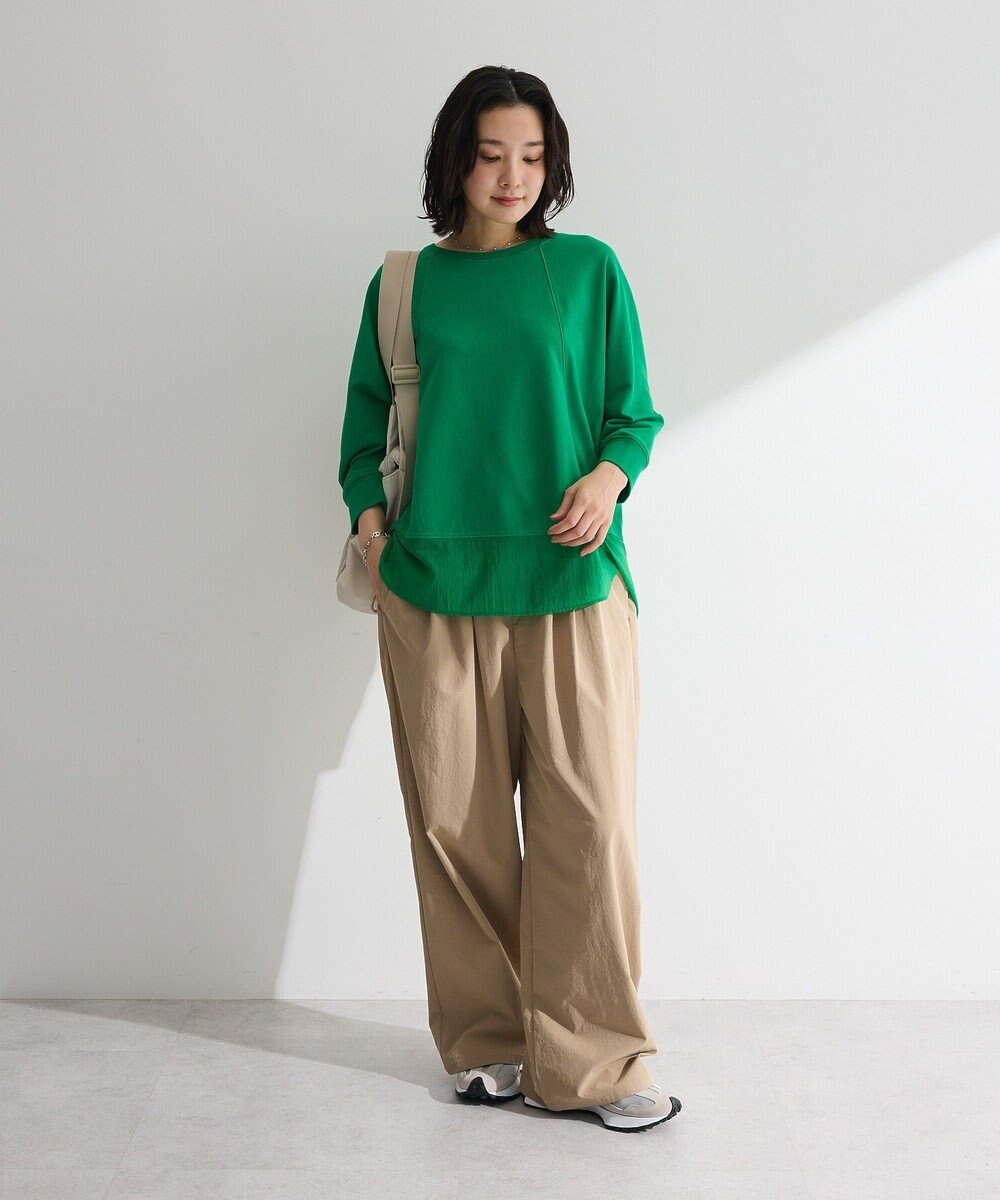 Green Parks 七分袖ドルマン裏毛シアードッキングプルオー 