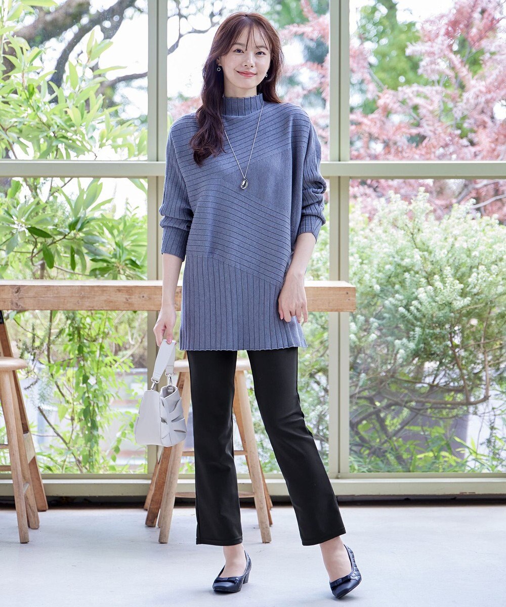 Tiaclasse 【シーズンレス・日本製・洗える】ローズファイン・スリムストレートパンツ 