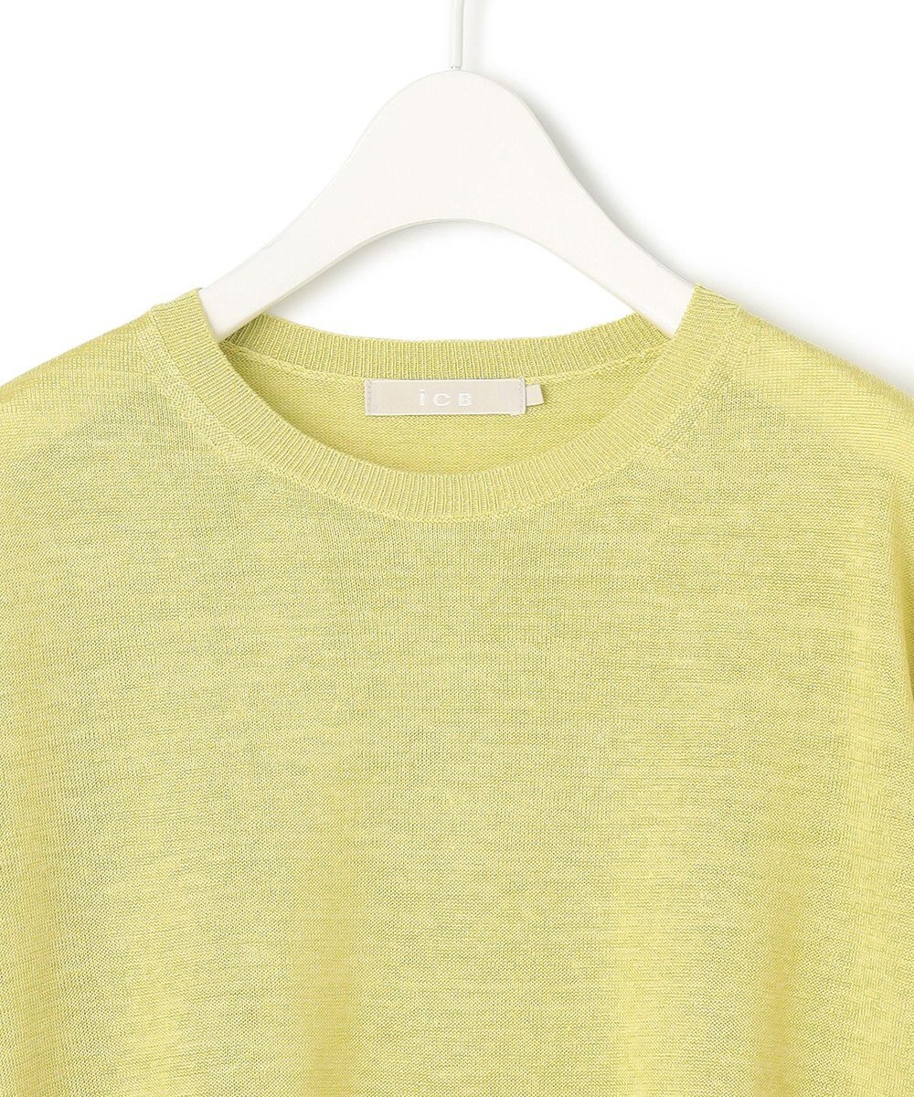 ICB 【洗える】 リネンレーヨンハイゲージ クロップドプルオーバー 