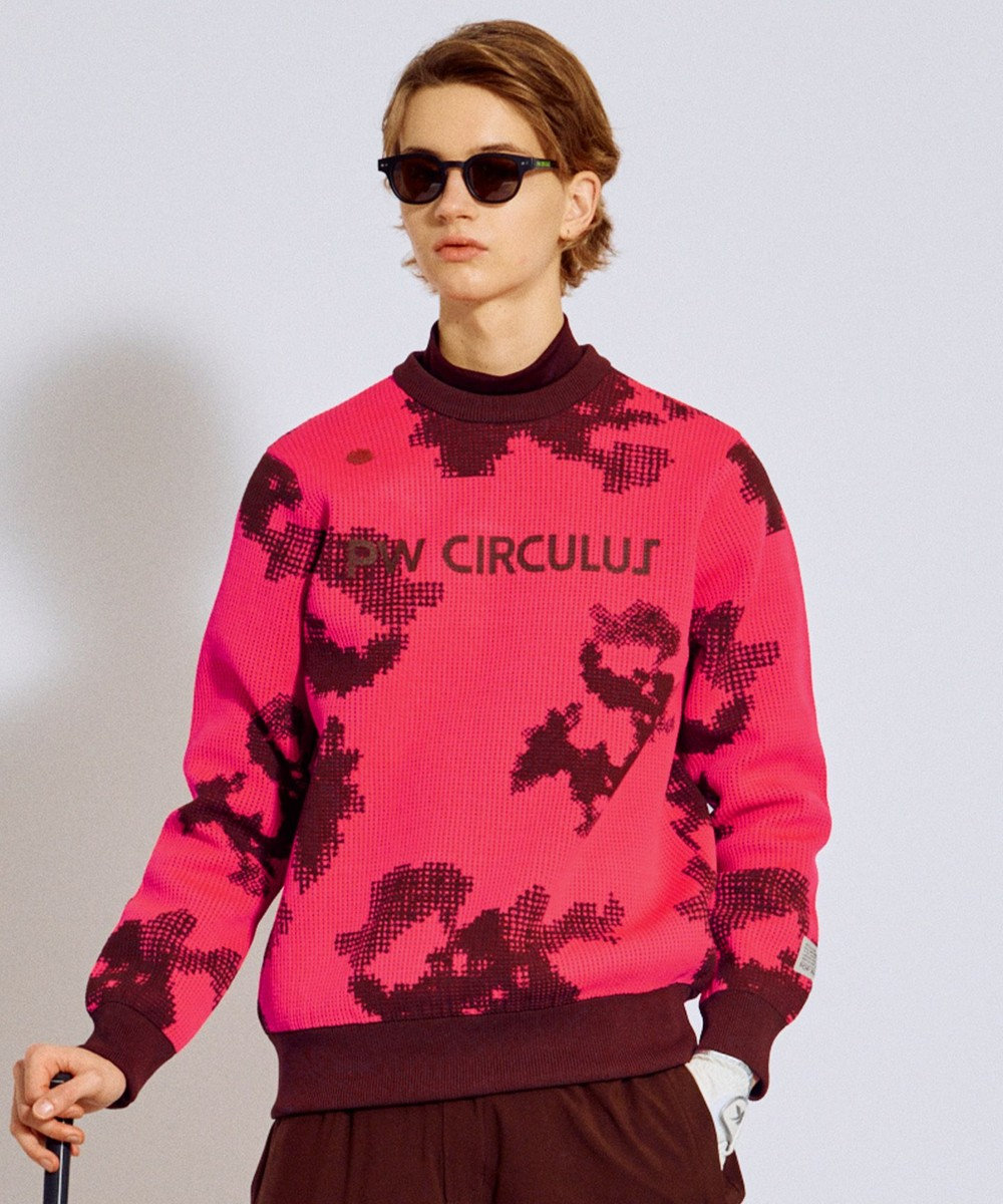 PW CIRCULUS 【MEN】Spark dot camouflage 軽量ニット ゴルフ 