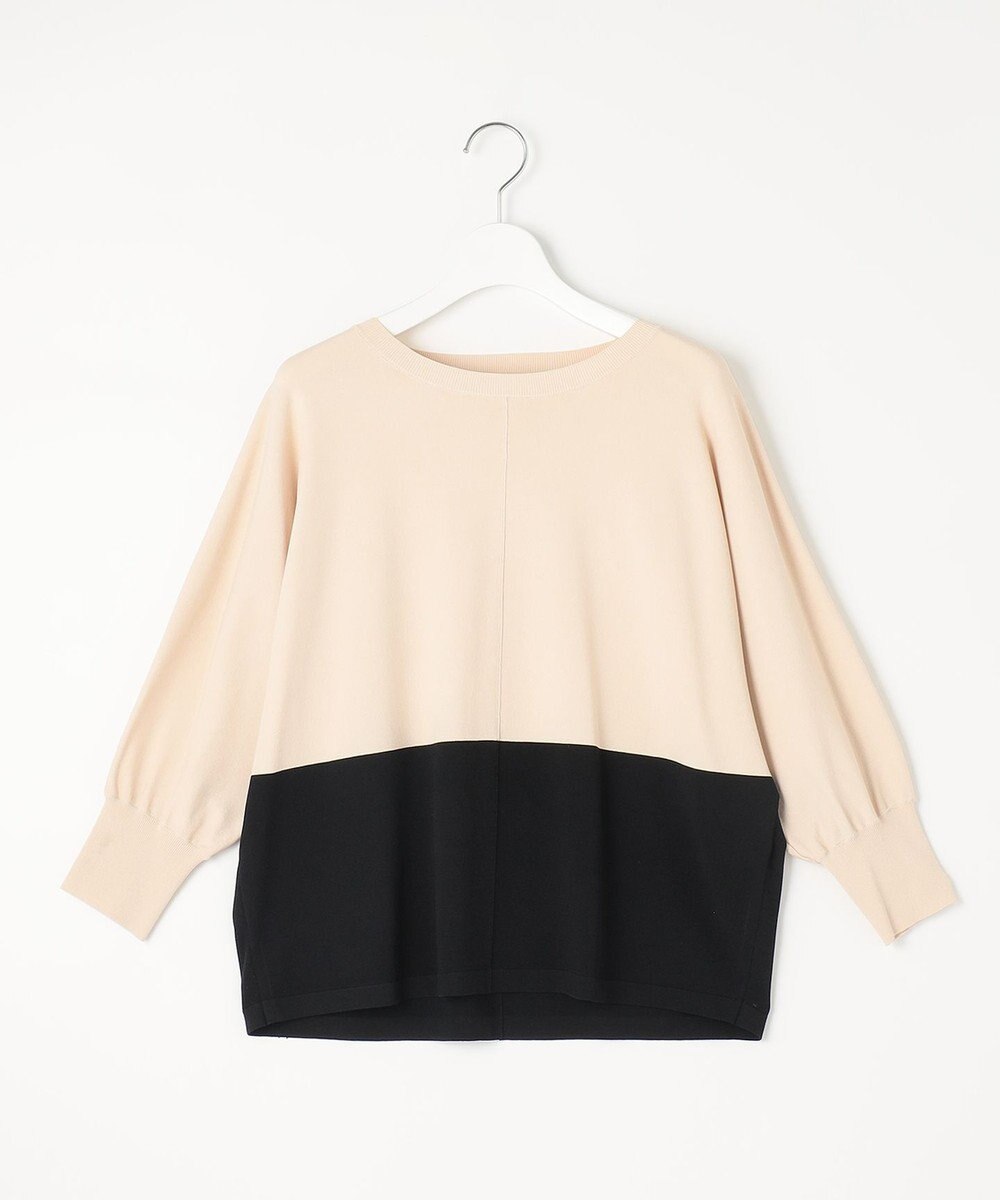 自由区 【洗える】クレープストレッチドルマンスリーブ7分袖 ニット 