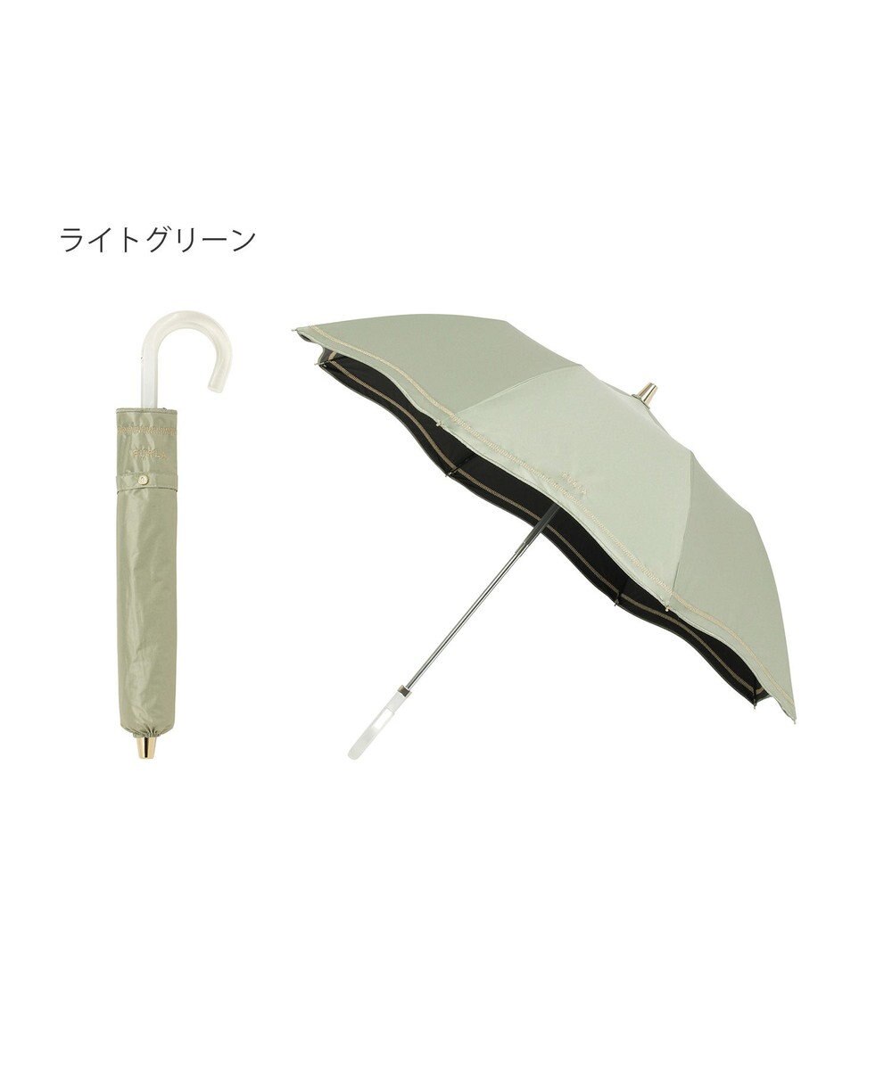 MOONBAT 【 遮光率100％/遮熱/UV】FURLA(フルラ) 晴雨兼用日傘 ジッパー刺繍 折りたたみ傘 楽折 