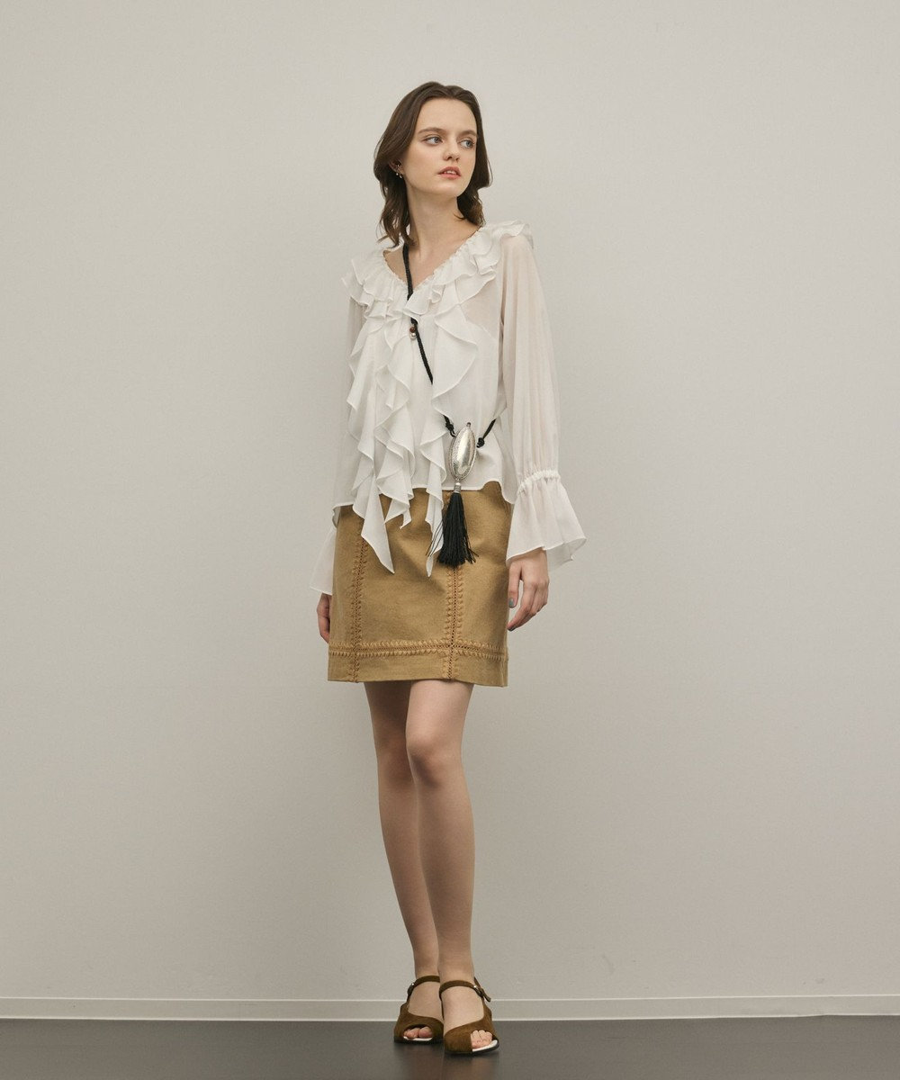 GRACE CONTINENTAL ラインembミニスカート 