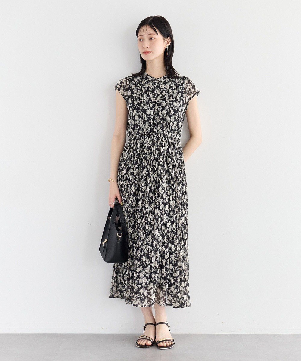 YECCA VECCA 花柄プリーツワンピース 