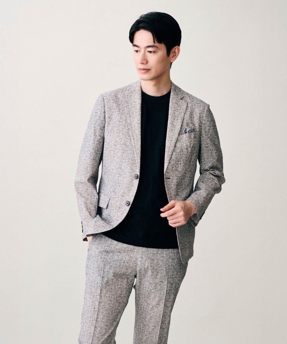 JOSEPH ABBOUD 【オリジナルジャージ生地/サラリ清涼/上質感】コンパクトブロックリンクス ドレス Ｔシャツ 