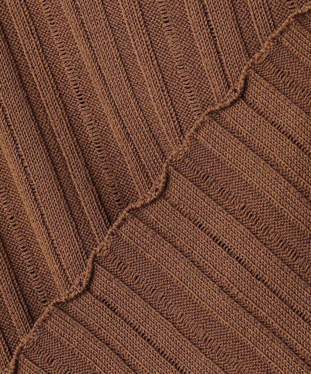 BEIGE， LABRADO / ランダムリブ スキッパーニット 