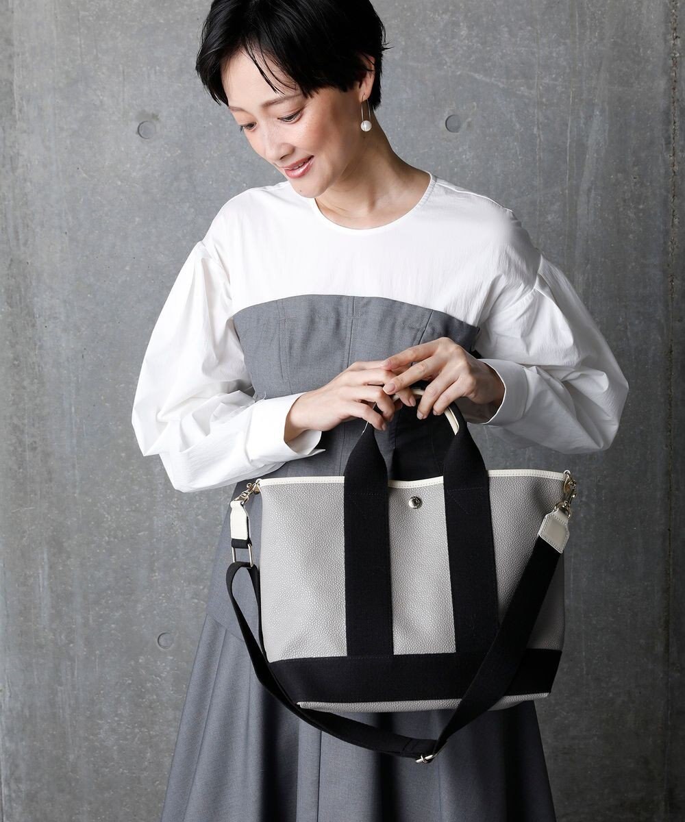 TOPKAPI 【Breath TOPKAPI】スコッチグレイン ネオレザー トート バッグ ショルダー付き M 
