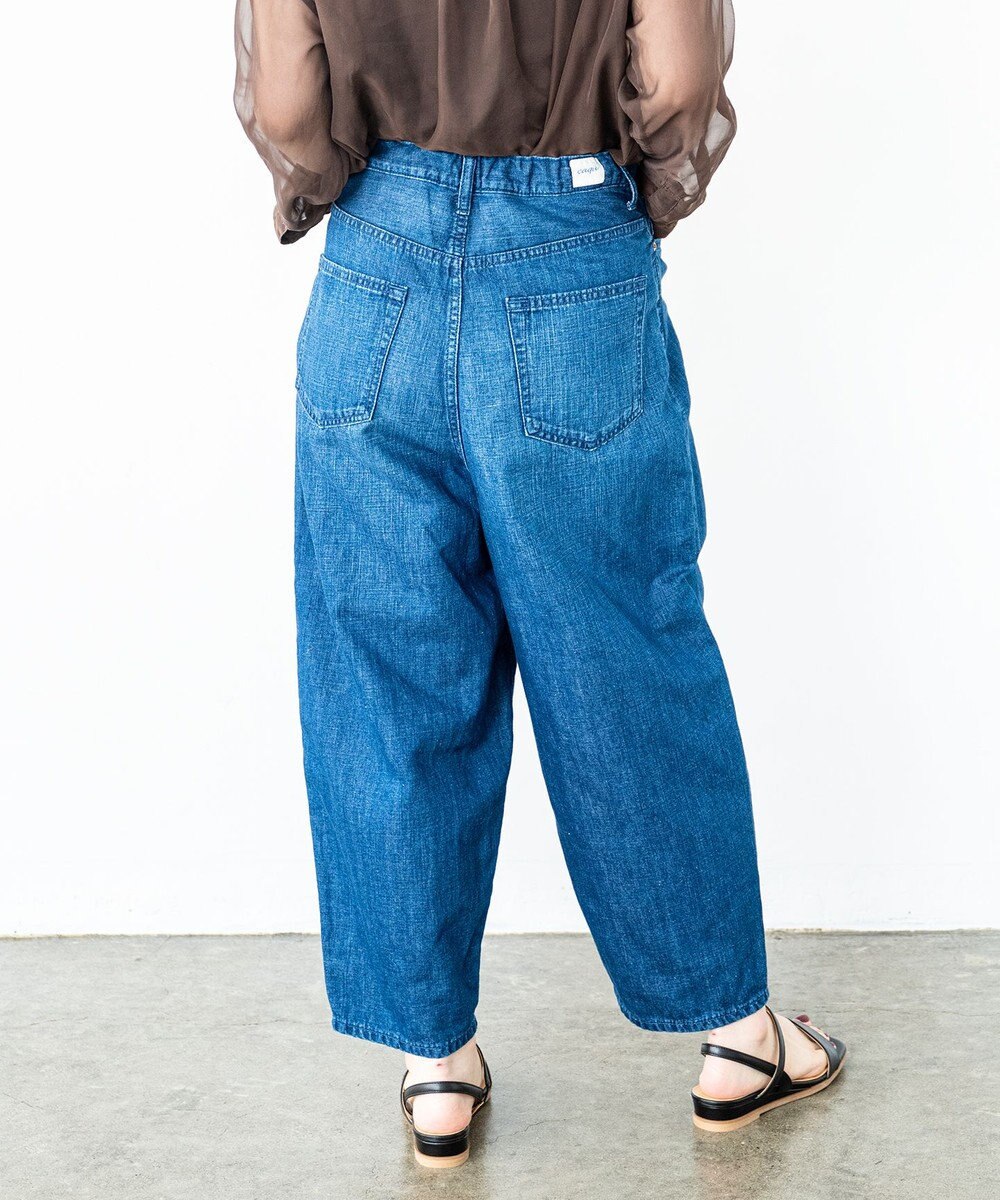 caqu FS linen barrel pants ふんわりリネンテーパードデニム 