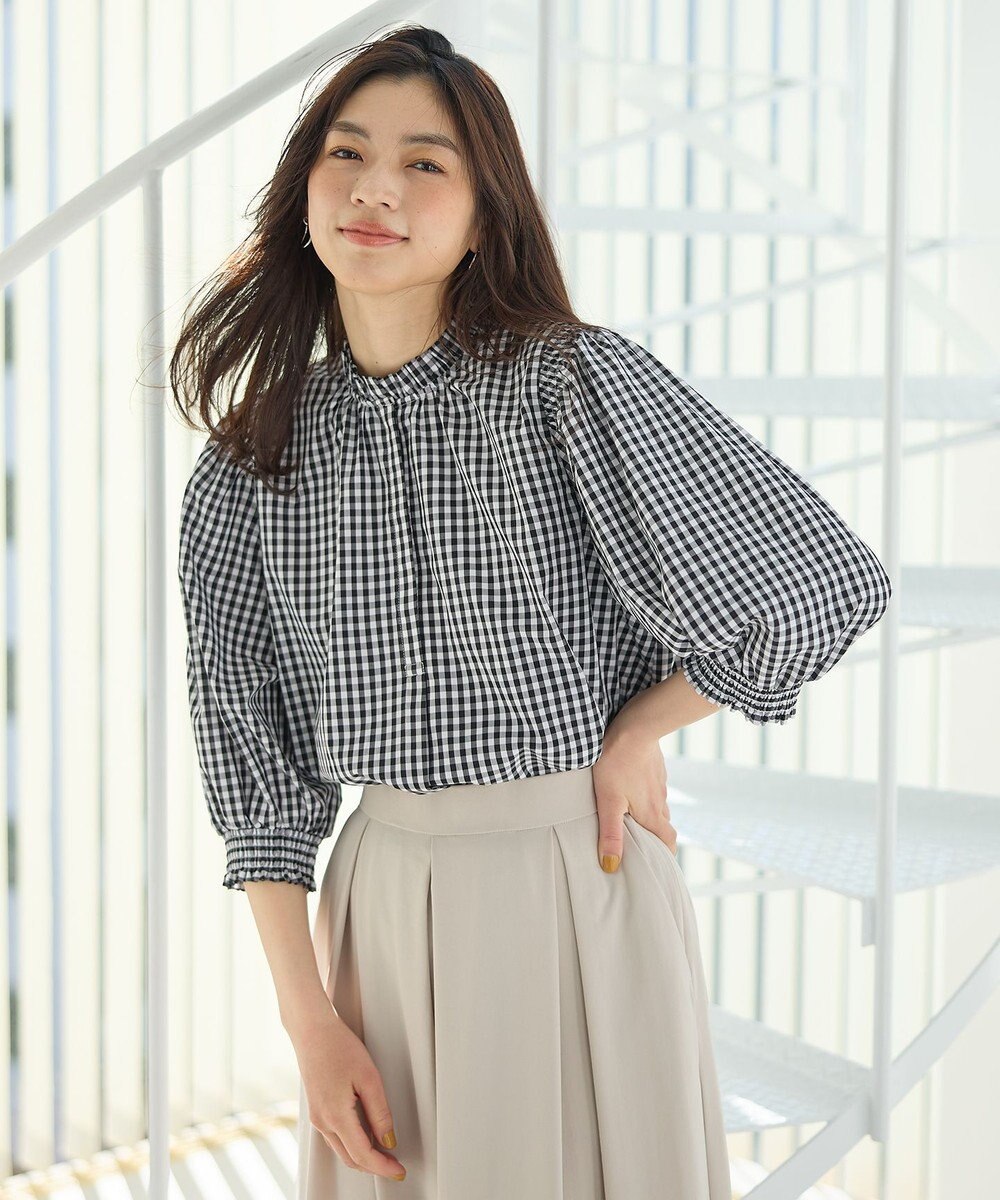 ANY L 【接触冷感/UVカット/抗菌防臭/速乾】エニイファンクション シャーリングブラウス 