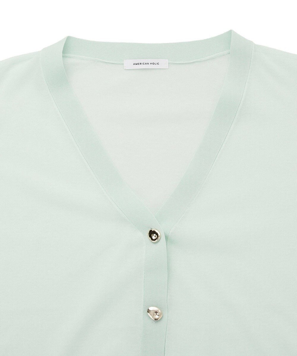 AMERICAN HOLIC メタルボタンシアーVネックカーディガン 
