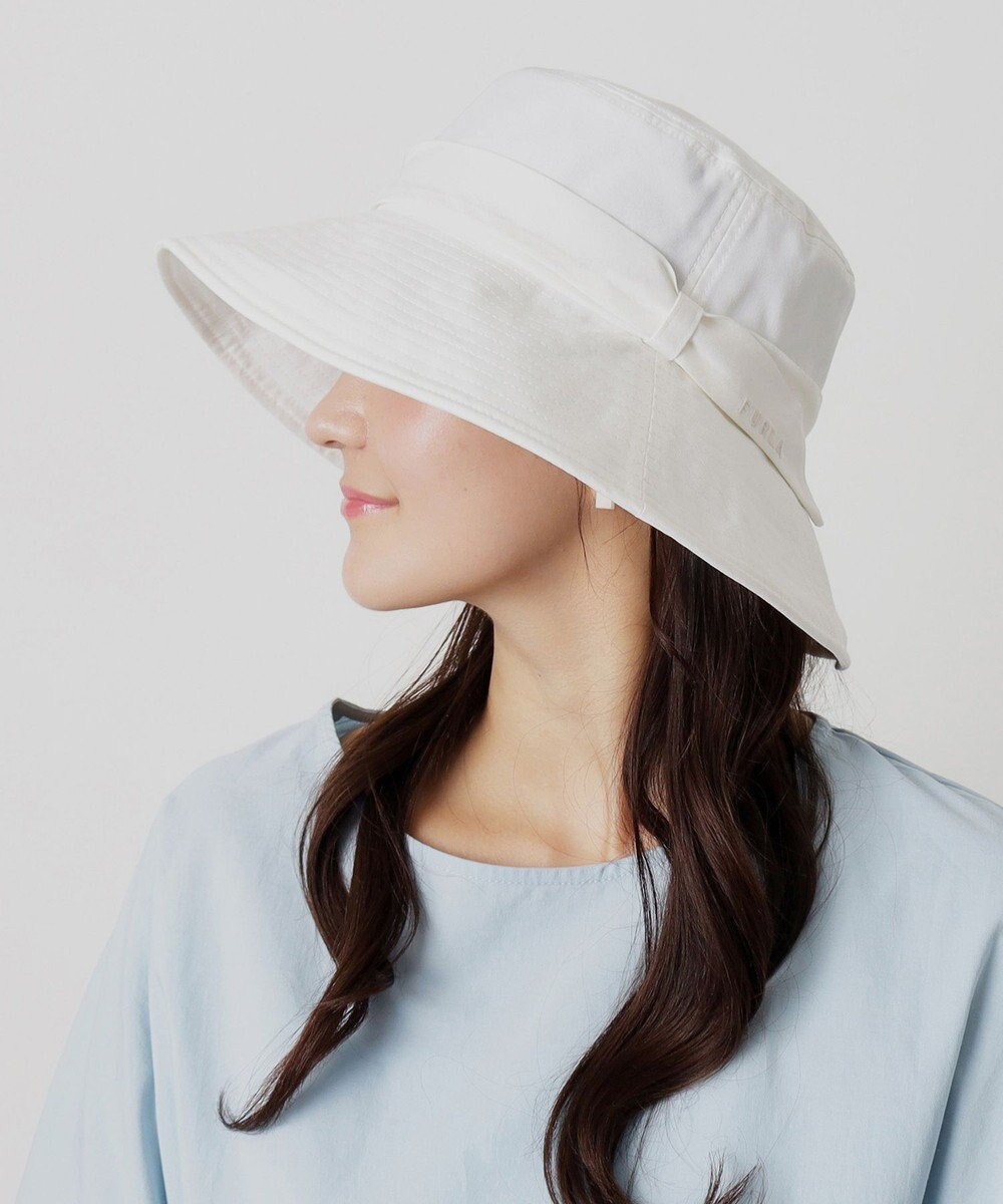 MOONBAT 【洗える】FURLA(フルラ) シャンブレー中つばダウンハット 