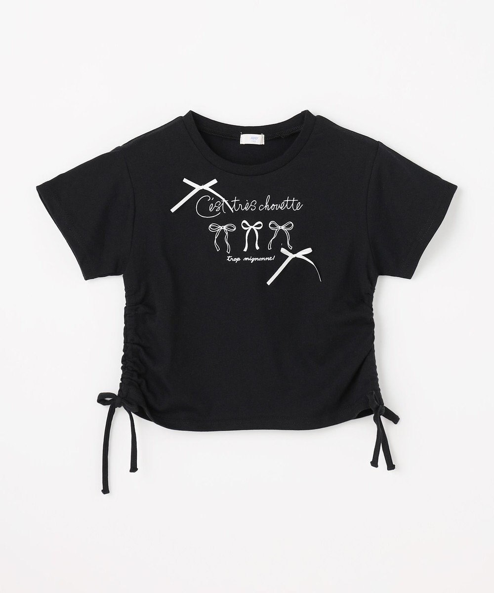 ANY KIDS 【洗濯機可能】ドロスト 裾リボンTシャツ 