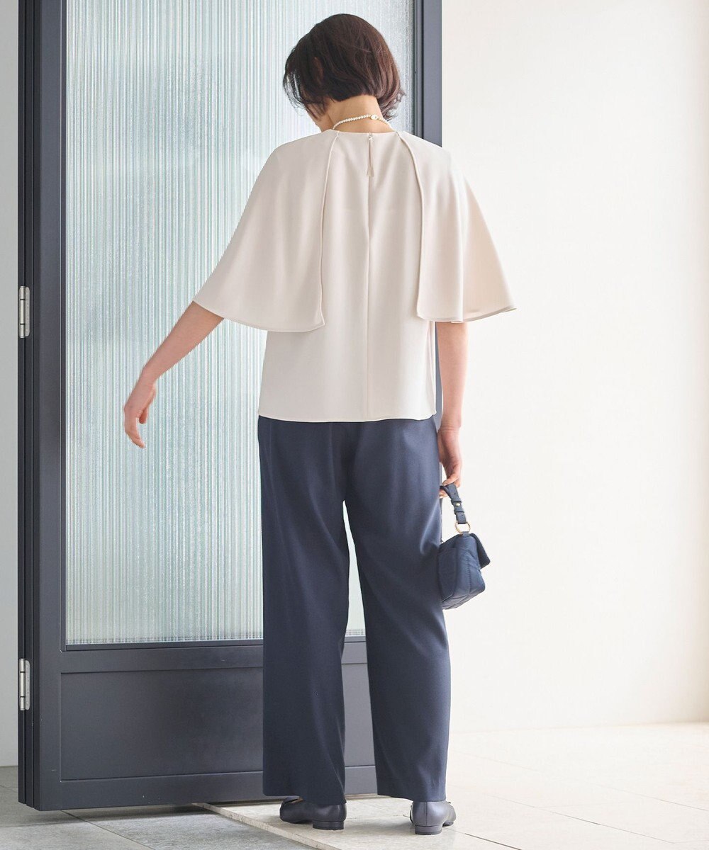 自由区 【洗える】バックサテンジョーゼット  ブラウス 