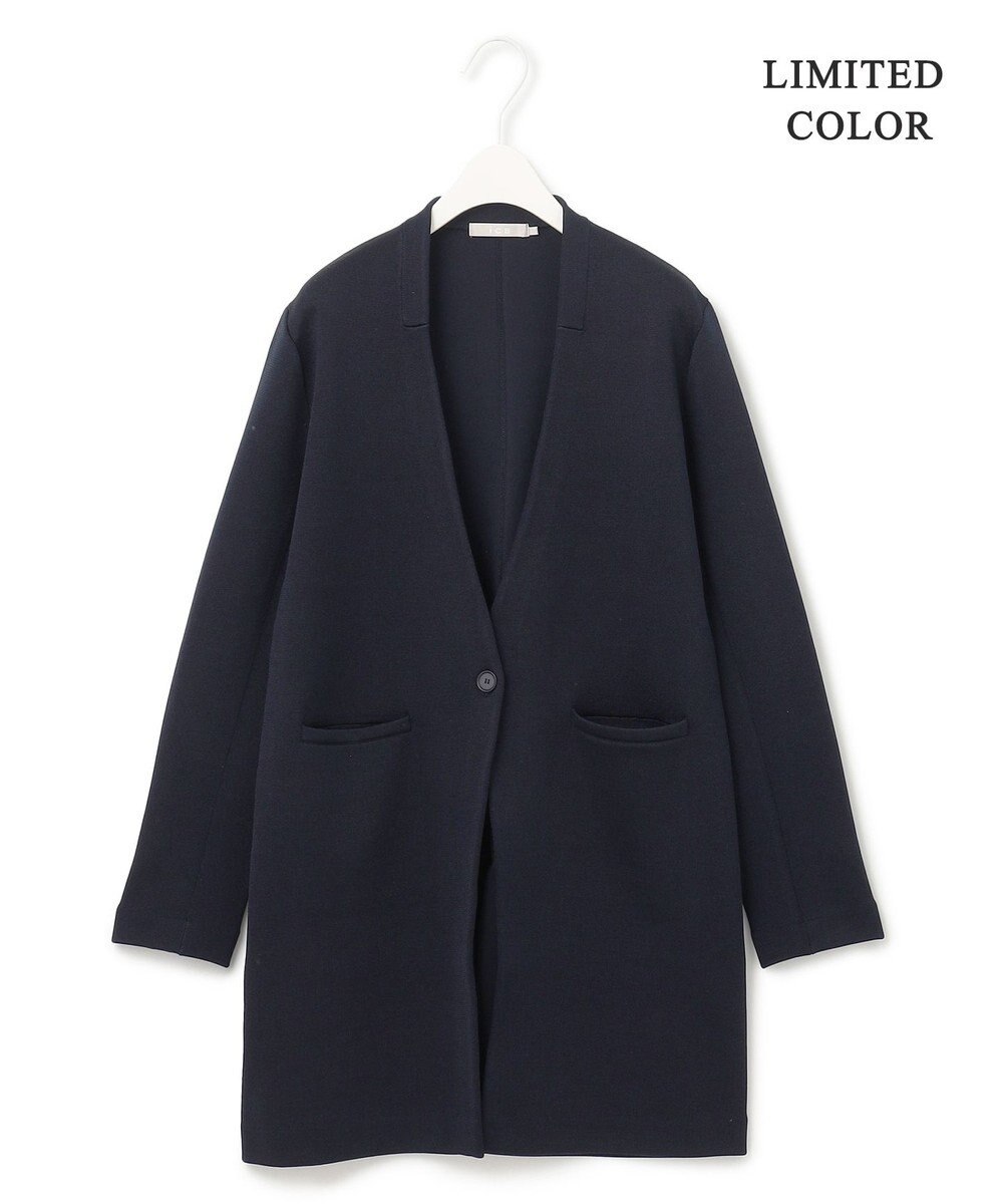 ICB 【洗える】シンセティックヤーンスムース ロングニットジャケット 