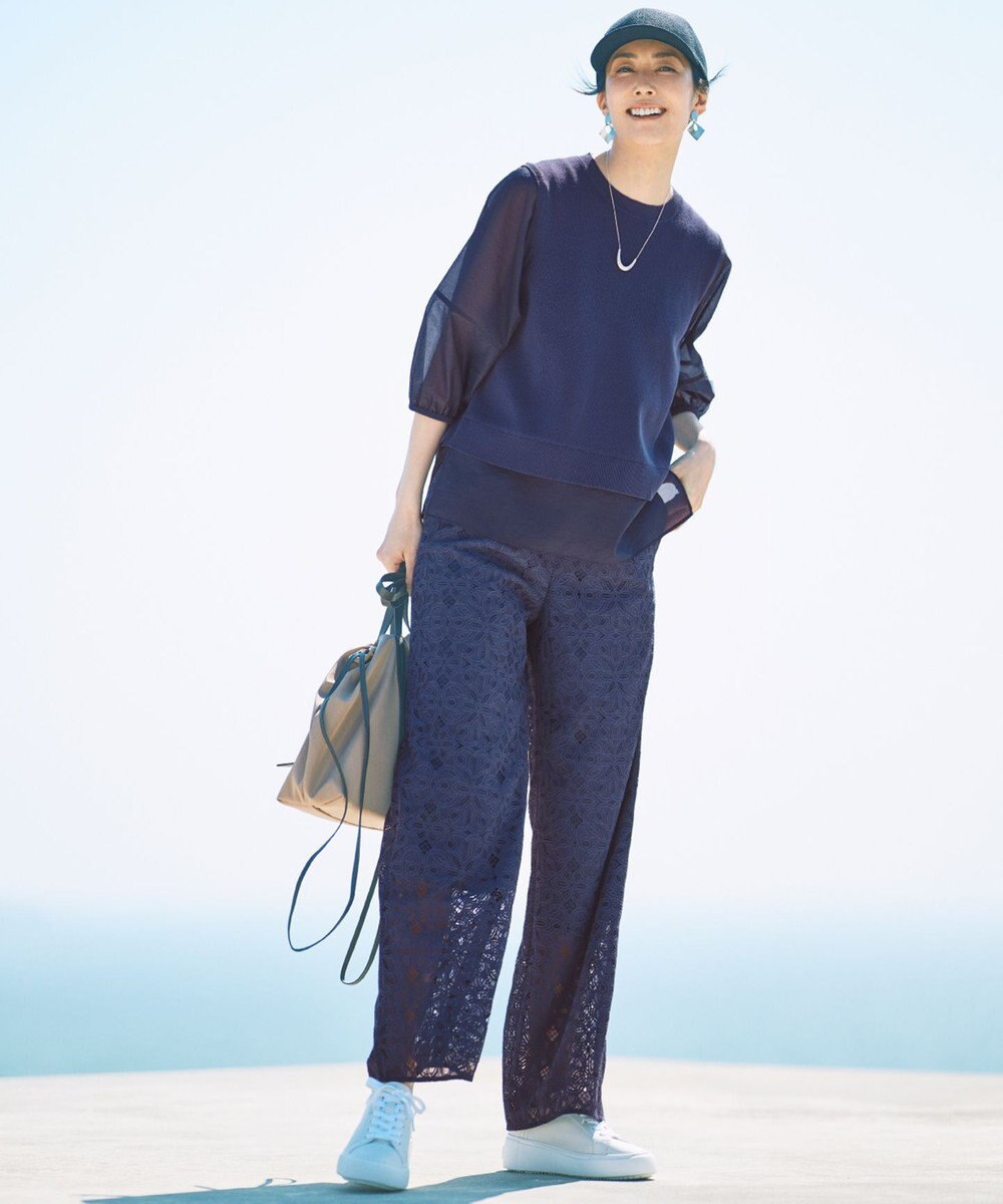 自由区 【カタログ掲載・洗える】フラワータイルレース パンツ 