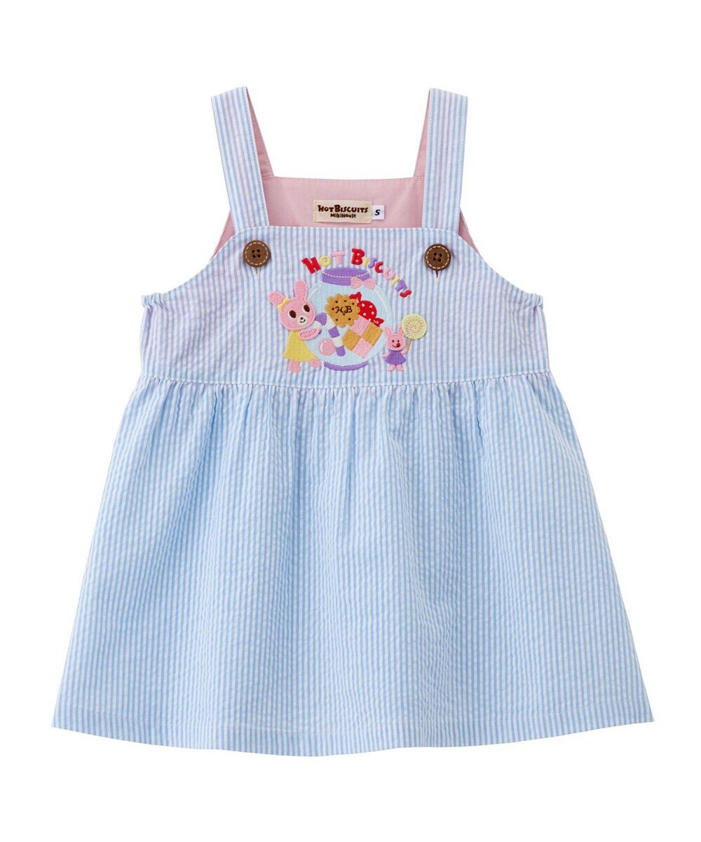 MIKI HOUSE HOT BISCUITS 【70-110cm】 キャビット×お菓子シリーズ サッカー素材ジャンパースカート 