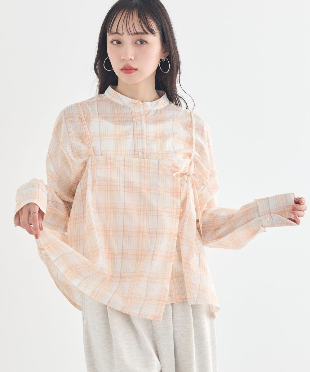 earth music&ecology 【予約】【綿100％】SET2点エプロンライクビスチェ＋シャツ 