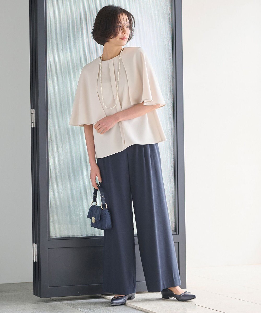 自由区 【洗える】バックサテンジョーゼット  ブラウス 