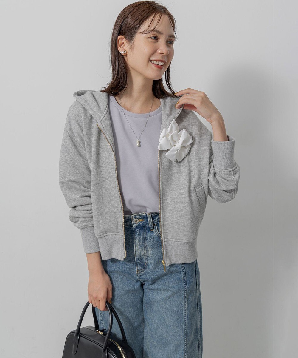 組曲 L ロゴ刺繍入り裏毛パーカー 